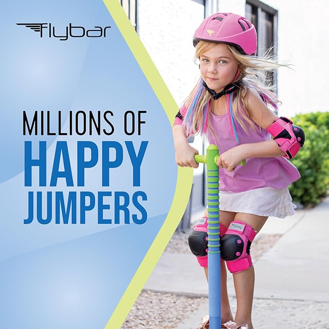 Flybar Maverick 2.0 Foam Pogo Stick for Kids Ages 5 and Up, 40 to 80 Pounds - Outdoor Toy for Boys and Girls With Rubber Grip by The Original Pogo Stick Company (Blue/Green)