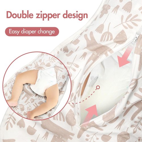 ANYEDDE Newborn Swaddle Sleep Bag - 2-Pack Arms Up Design, Removable Cuffs, Pink Bunny, 0-3 Months