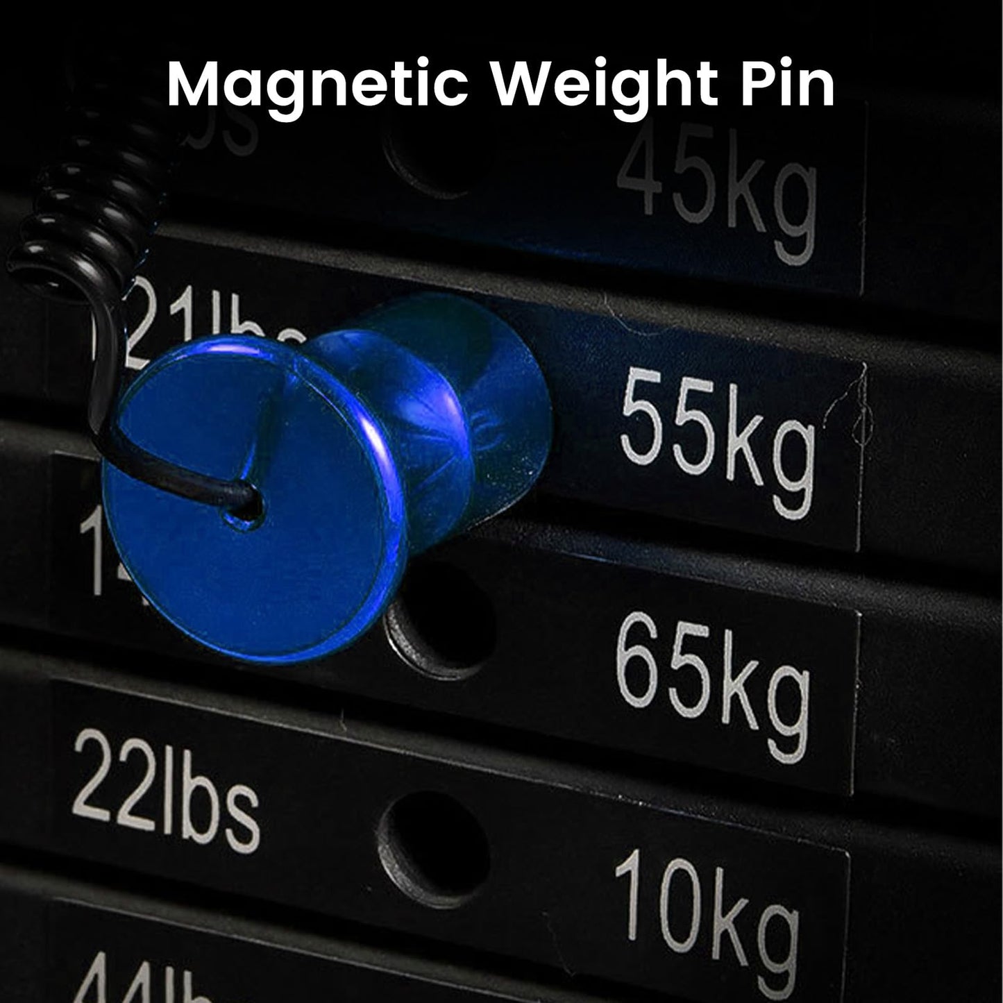 Weight Stack Pin,Universal Magnetic Weight Pin with Pull Rope Strength Training Equipment for Commercial Gym or Home Gym | Pin Insert | Heavy Duty | Health Club Grade Steel Gym Accessories (Blue)
