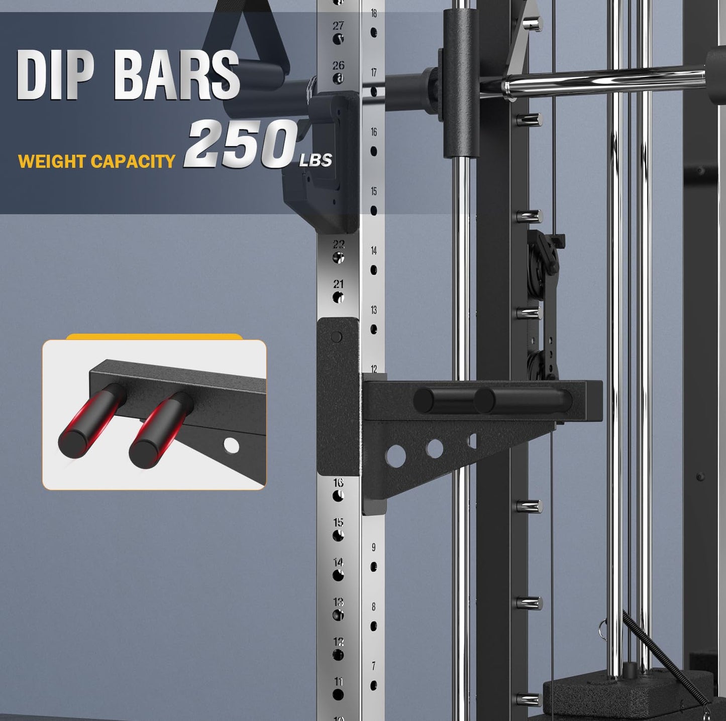 DONOW Smith Machine with Weight Stacks, Heavy Duty Home Gym System Power Cage Cable Crossover Machine Multi-Functional Trainer Ratio 1:1