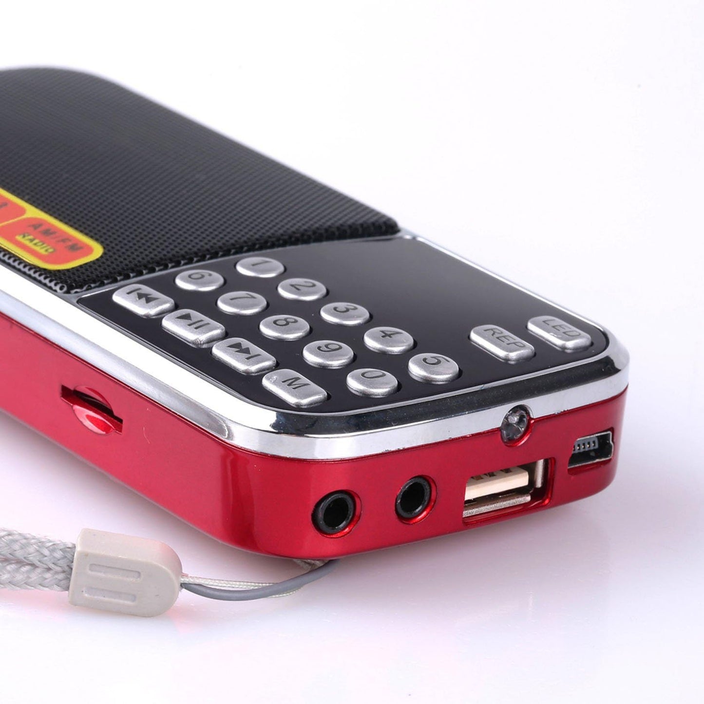 Mfine (088 Portable Mini USB FM Radio Speaker Music Player Micro SD/TF Card For PC iPod Phone Red)