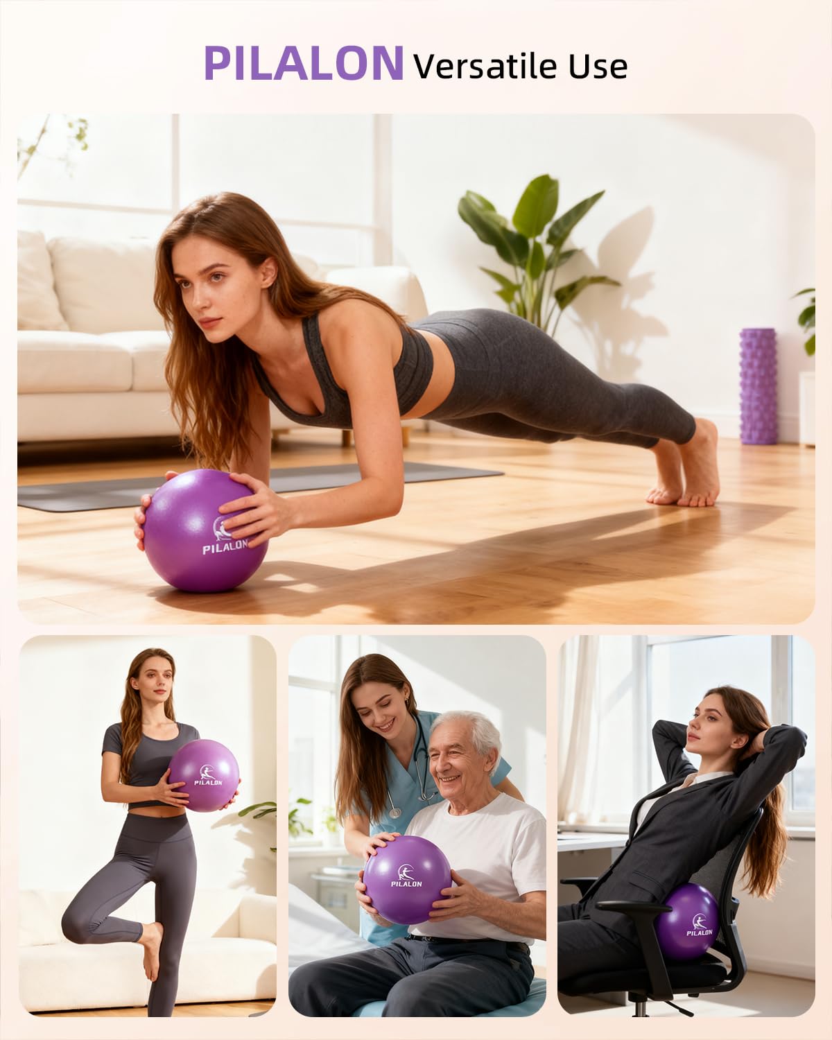 PILALON Pilates Ring Set - Studio-Grade Anti-Deformation Pilates Kit - Pilates Equipment for Home Workout - 14'' Pilates Ring, Pilates Ball, 2 Dumbbells, 5 Resistance Bands for Toning Arms, Thighs