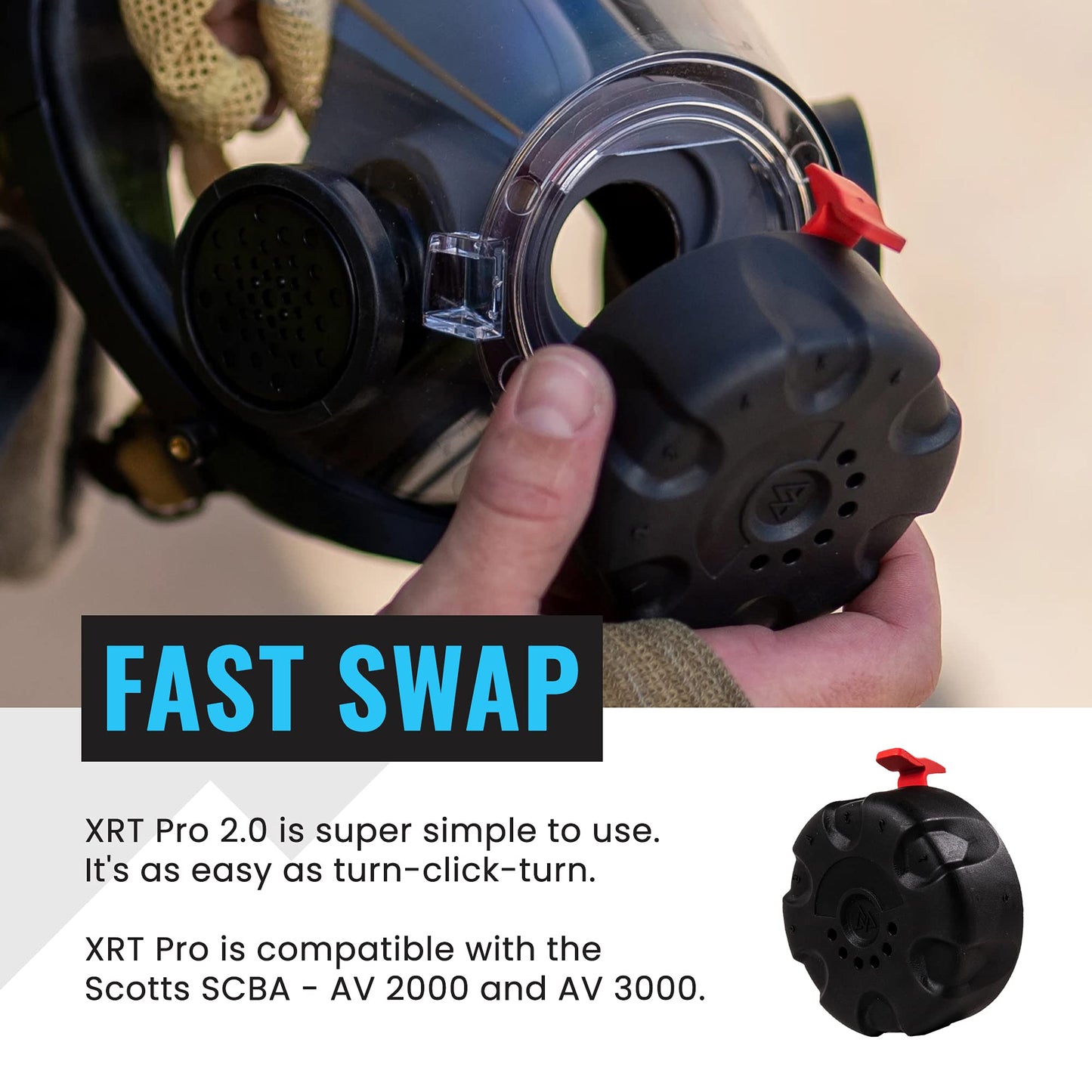 TRAININGMASK - XRT Pro 2.0 Resistance Training Regulator Insert, Firefighter Gear Breathing Masks, Training Masks for Men and Women Responders, Compatible with Scott AV-2000 & AV-3000, 5-Pack