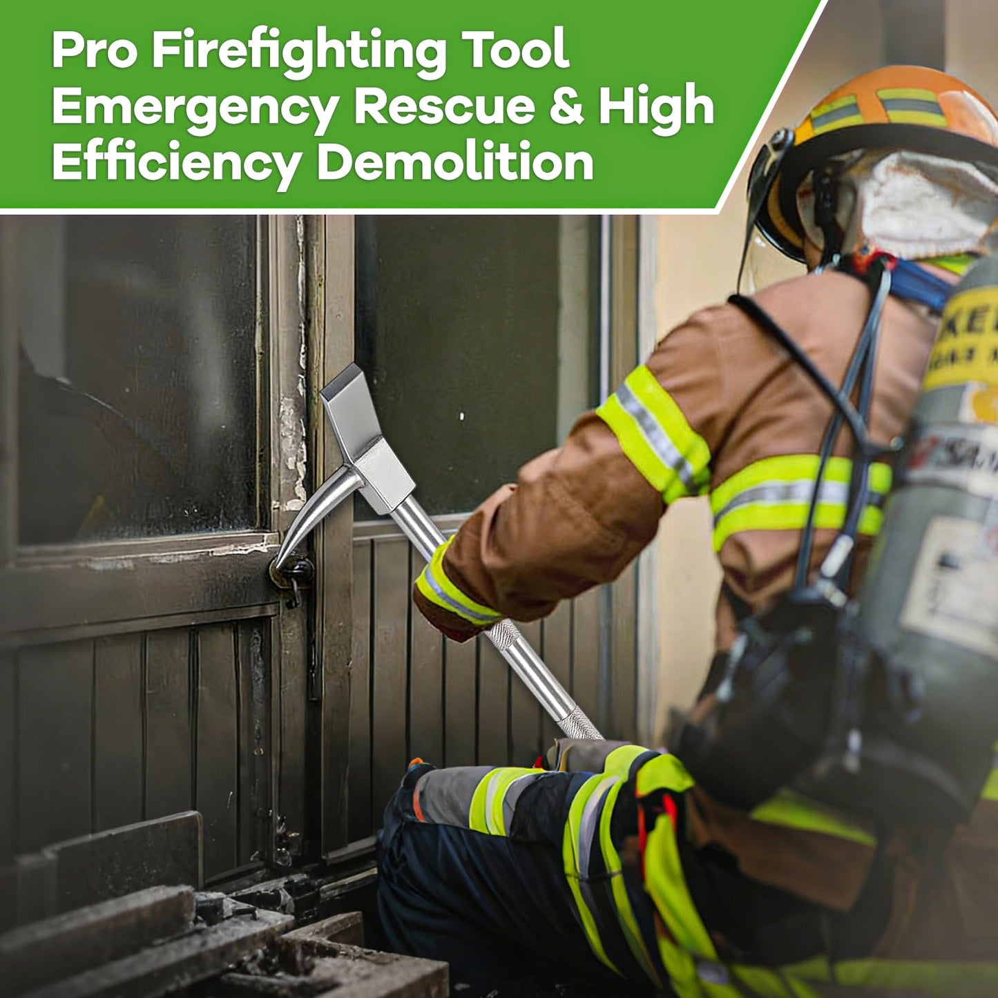 30" Halligan Bar, High-Precision Carbon Steel Construction, Halligan Tool for Fire Rescue