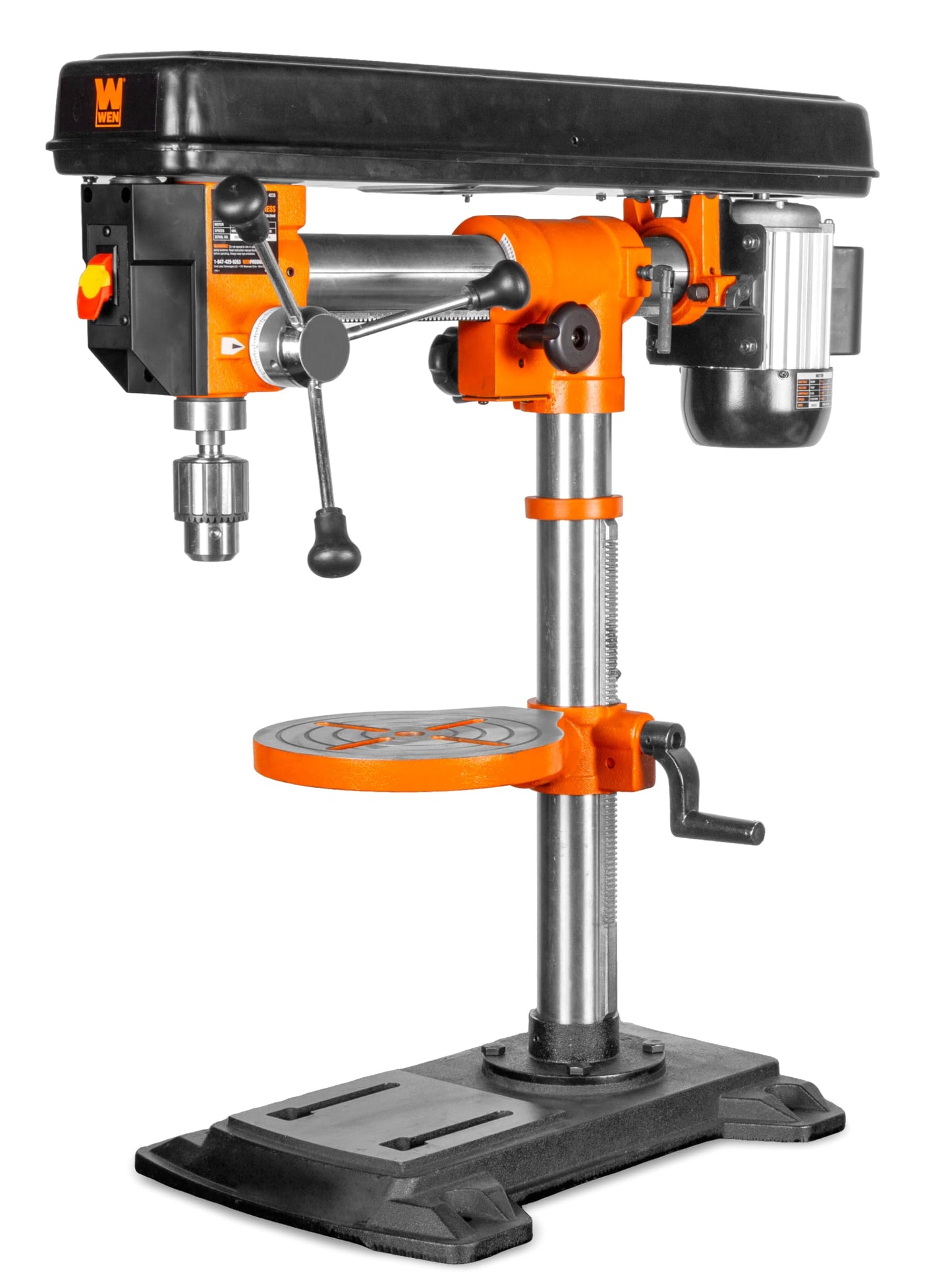 WEN 6.2-Amp 33-Inch Radial Arm Drill Press, Benchtop Design with 5 Speeds and Cast-Iron Construction (4233)