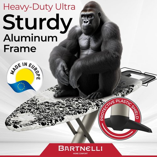 Bartnelli Pro Luxury Ironing Board - Extra Wide 51x19 Surface, Adjustable Height, Foldable Design
