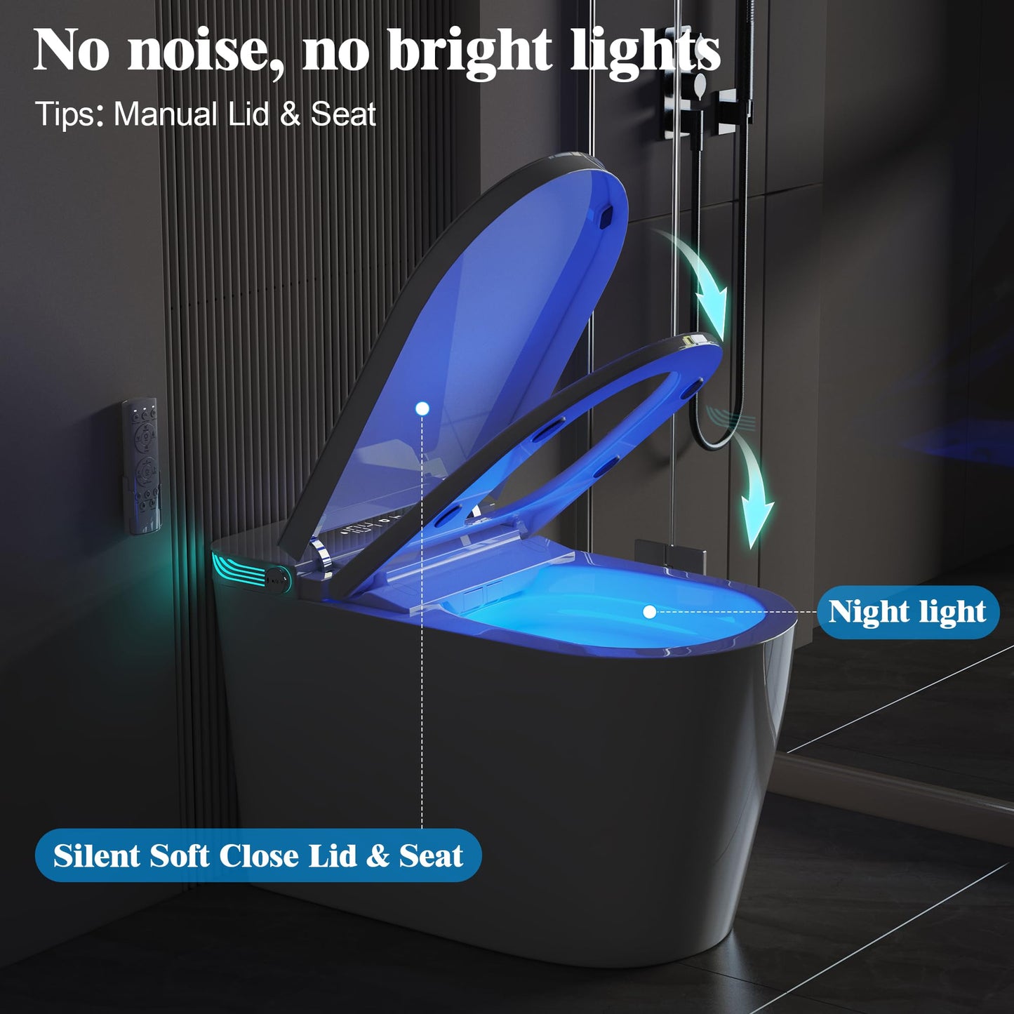 Smart Toilet with Bidet Built In, Elongated Heated Seat, Auto Flush, Manual Soft-Close Seat&Lid, Warm Water Wash&Air Dry, Electric One Piece Toilet for Bathroom with Siphon Dual Flush 0.8/1.2 GPF
