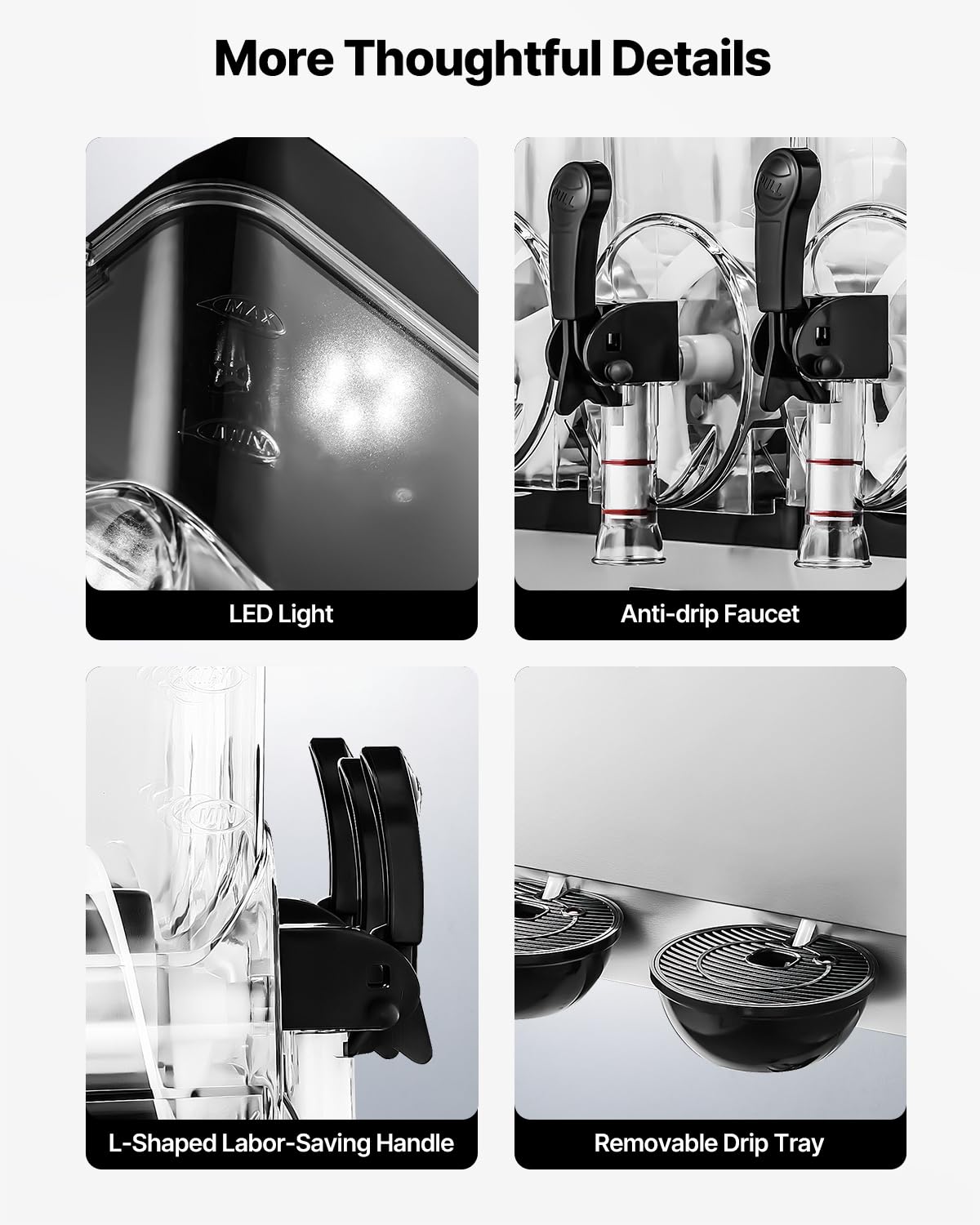 VEVOR Commercial Slushy Machine, 15Lx3 Triple Tank Margarita Machine, 180 Cups Stainless Steel Margarita Smoothie Frozen Drink Machine, Slushie Machine for Party Restaurants Cafe Bars