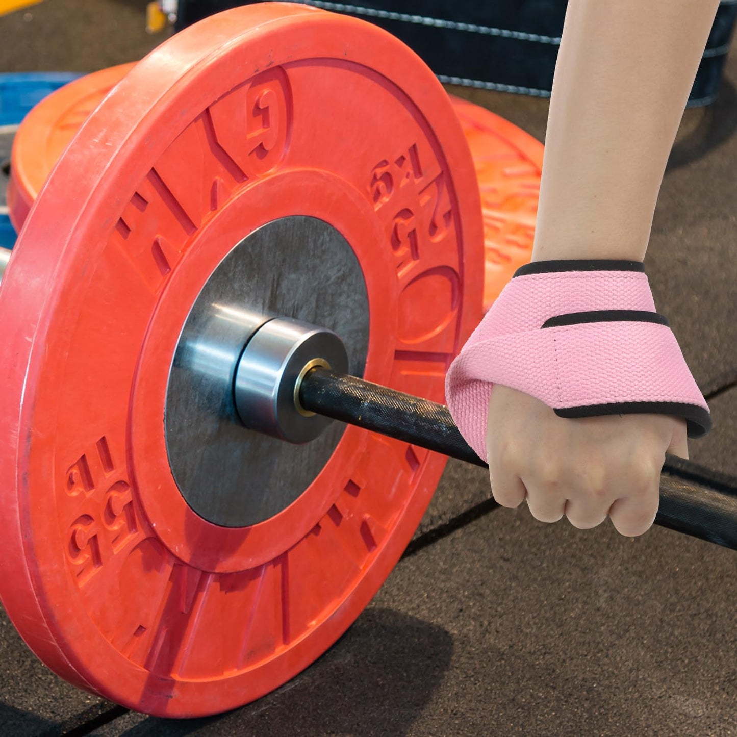 PATIKIL Figure 8 Lifting Strap, 2 Pack Weightlifting Wrist Wraps Dead Lift Padded Grips 8 Loop Weight Lifting Straps for Fitness Power Strength Training, Stripe Pink, S