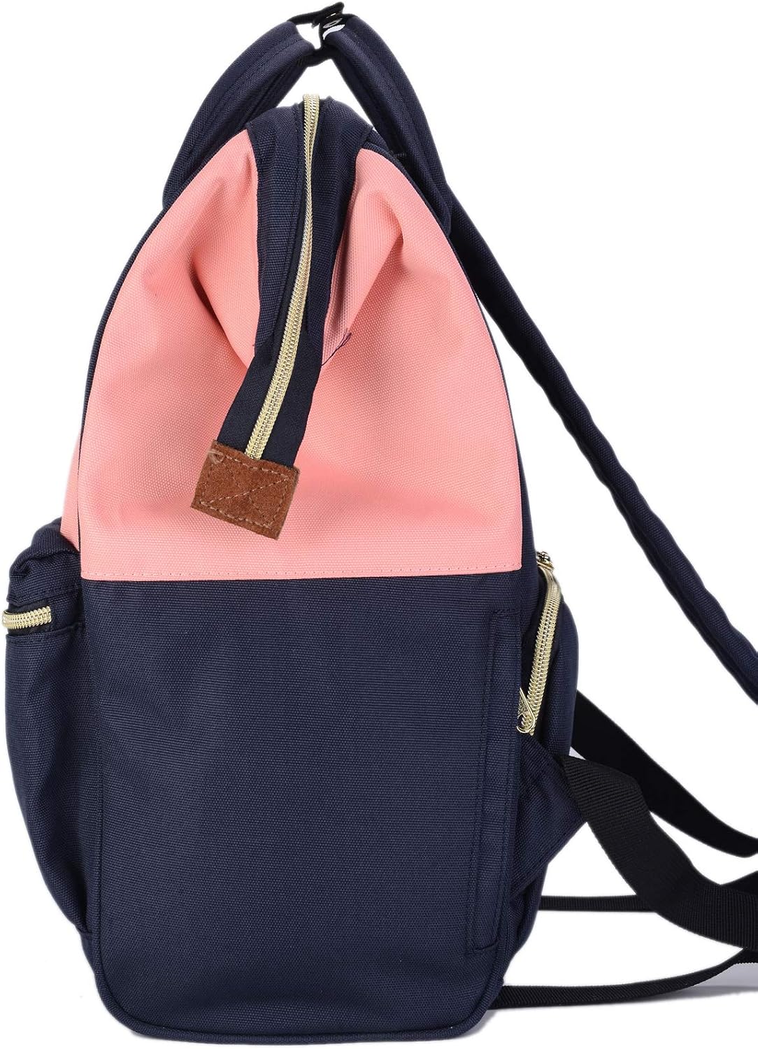 Backpack Kah&Kee Polyester Travel Functional Anti-theft School Laptop for Women Men (Pink* Navy, Medium)