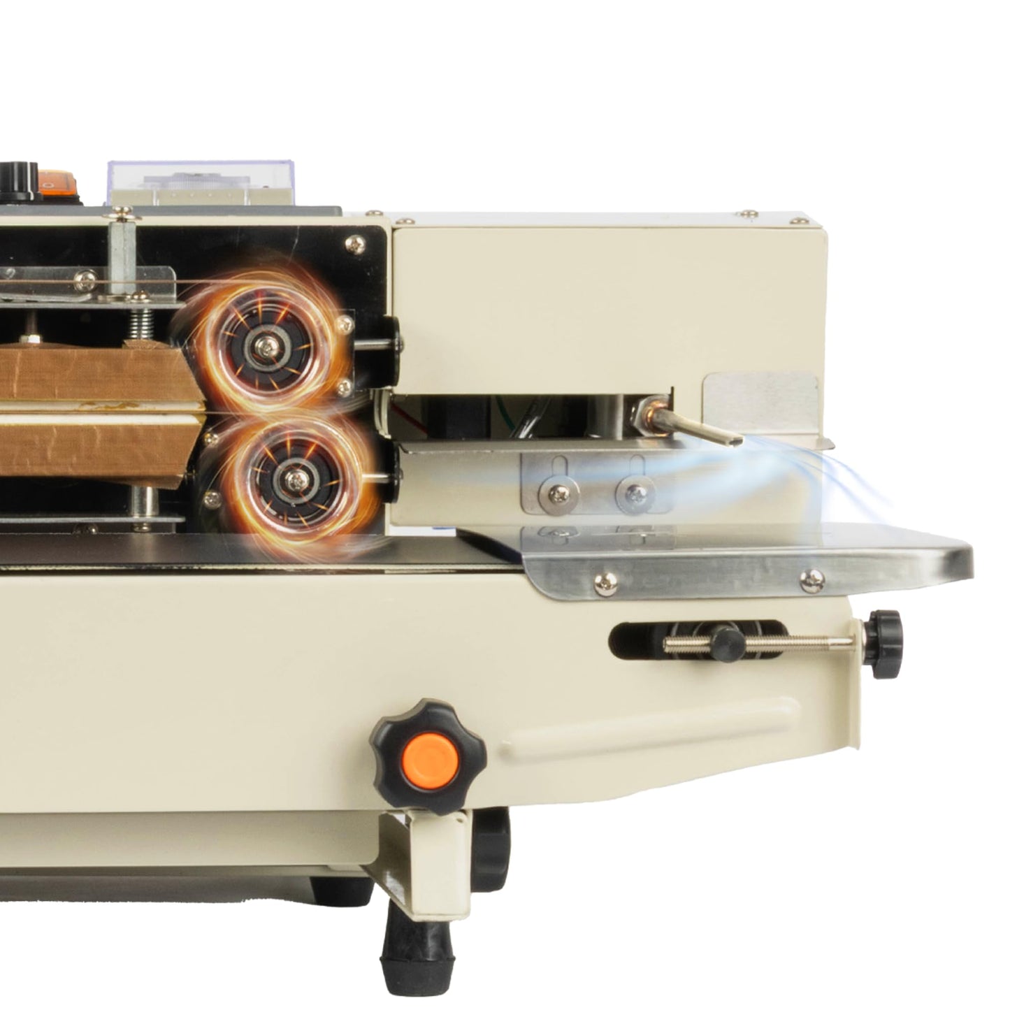 U.S. Solid Continuous Bag Band Inflation Sealer Sealing Machine, Automatic Horizontal Band Sealer with Digital Temperature Control for PVC Bags Films Stamp Coding 110V