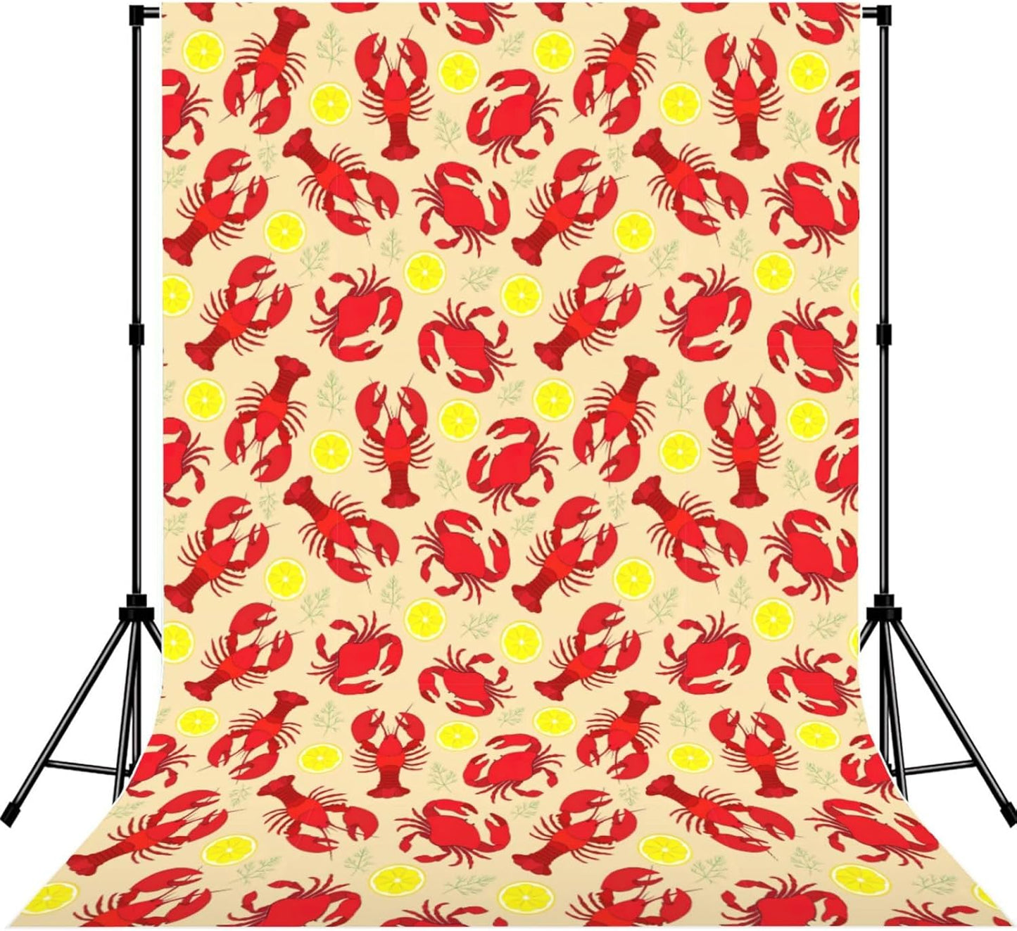 YQxwJL Lobster and Crab Print Studio Backdrop, Large Photo Backdrop for Professional Photography Studio and Events(No