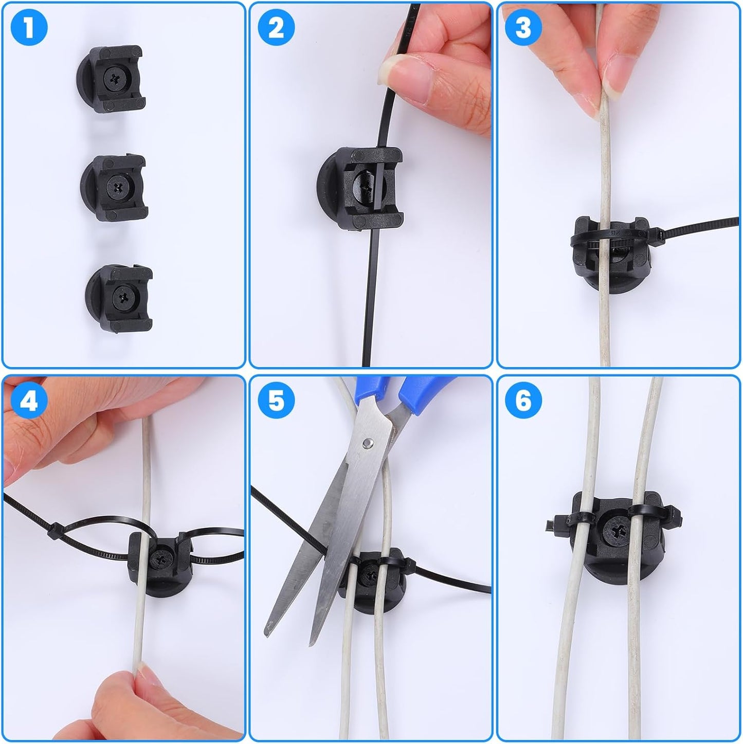Molain 30Pcs 200Pcs Magnetic Zip Tie Mounts, Magnetic Clips with Magnetics Cable Ties, Heavy Duty Magnetics Wire Holder
