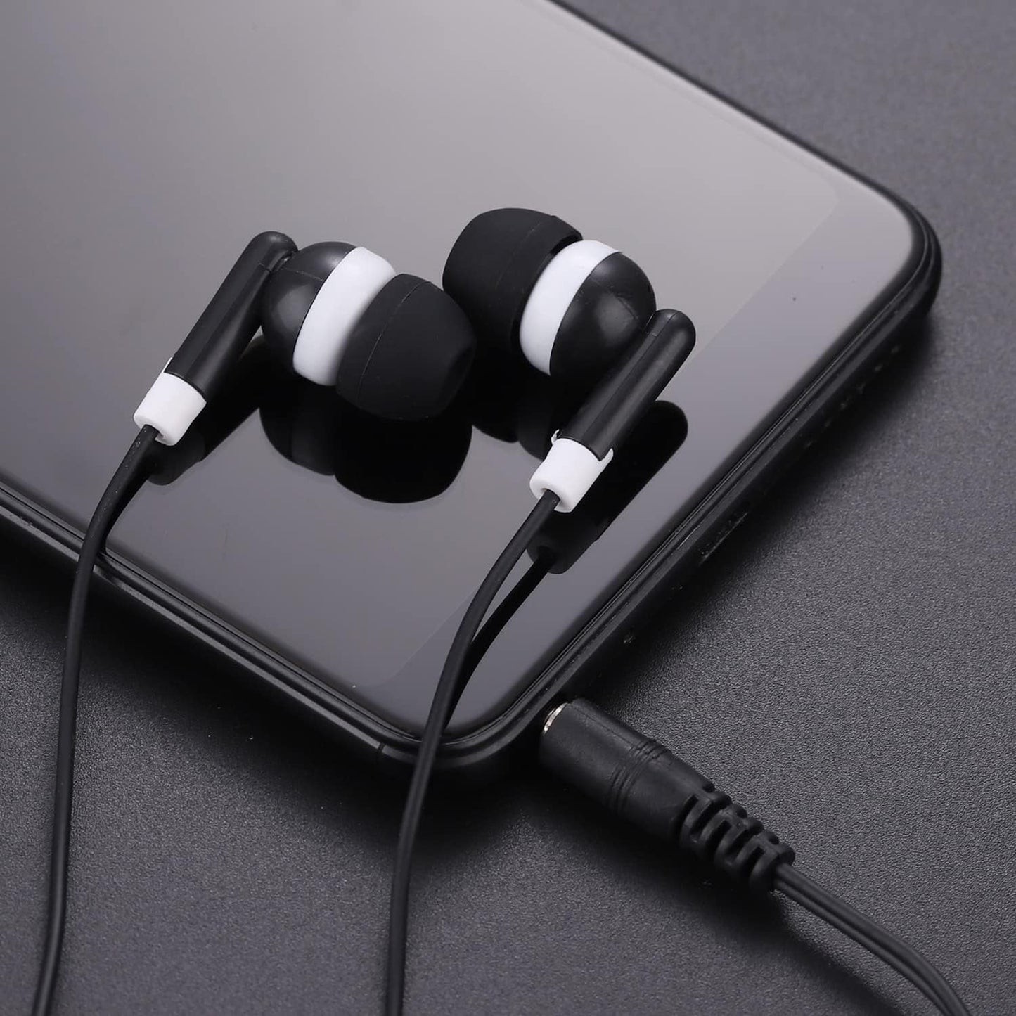50 Pack MP3 CN-Outlet Wholesale Bulk Earbuds Headphones for iPhone, Android, Player - Black