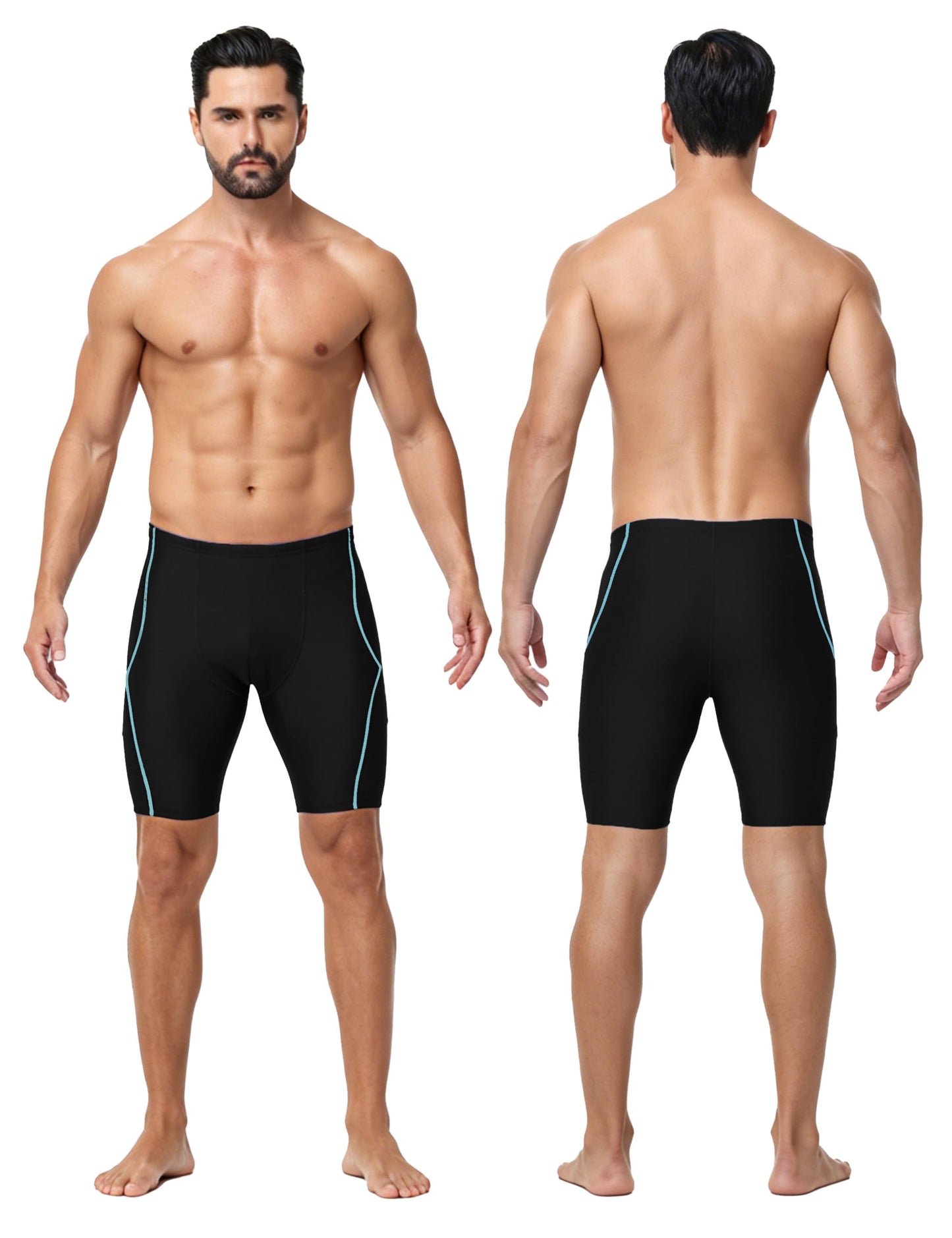Roadbox Swim Jammers for Men Racing Athletic Quick Dry Swimsuit Endurance Training Competitive Swimming Shorts UPF 50+