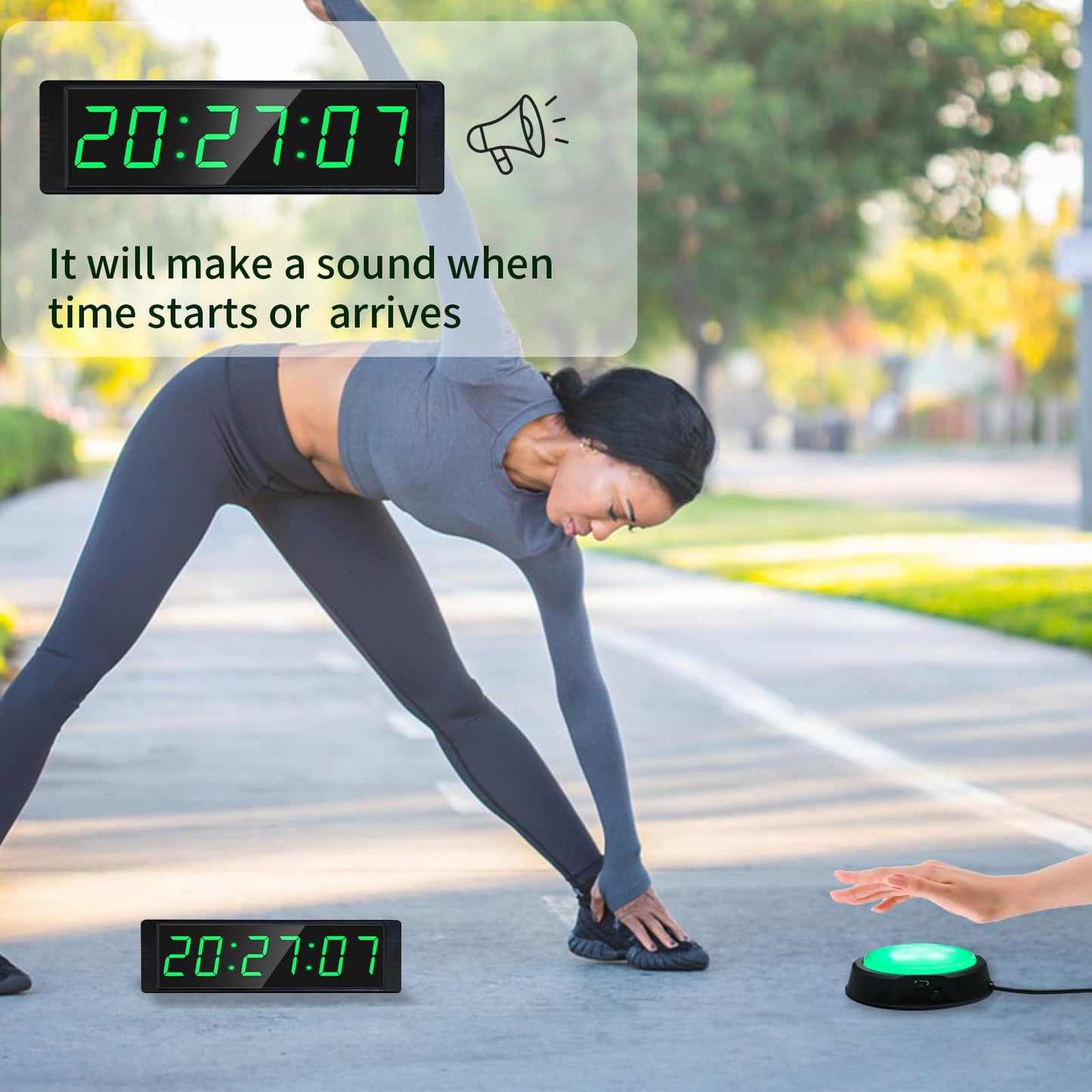 YZ Gym Clock for Home Gym with Start/Stop Button, Interval Timer for Workout, Stopwatch/Countdown Timer with Remote, 12/24H Digital Wall Clock, Portable Home Gym Accessories