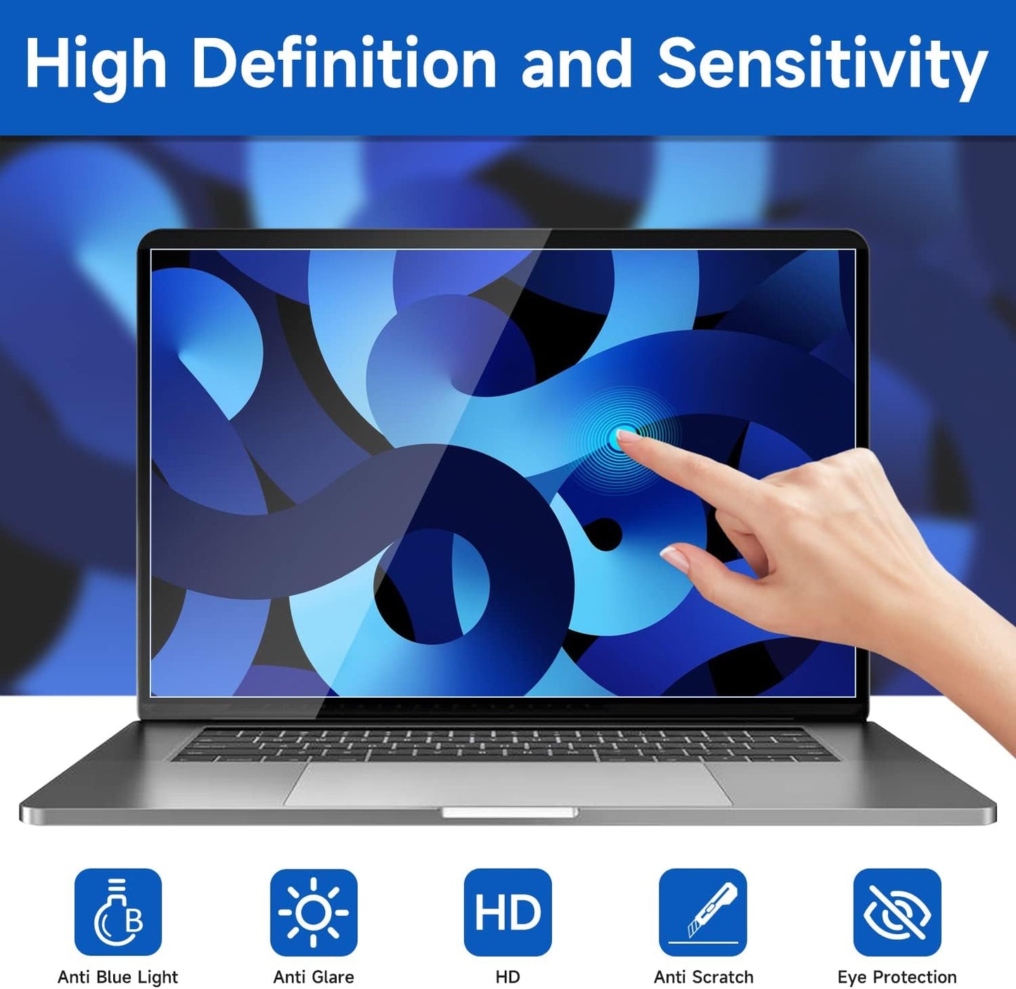 2 Pack 15.6 inch (1920x1080P) 15.6 16:9 Laptop Blue Light Screen Protector, Eye Protection Anti-Scratch and Anti-Glare