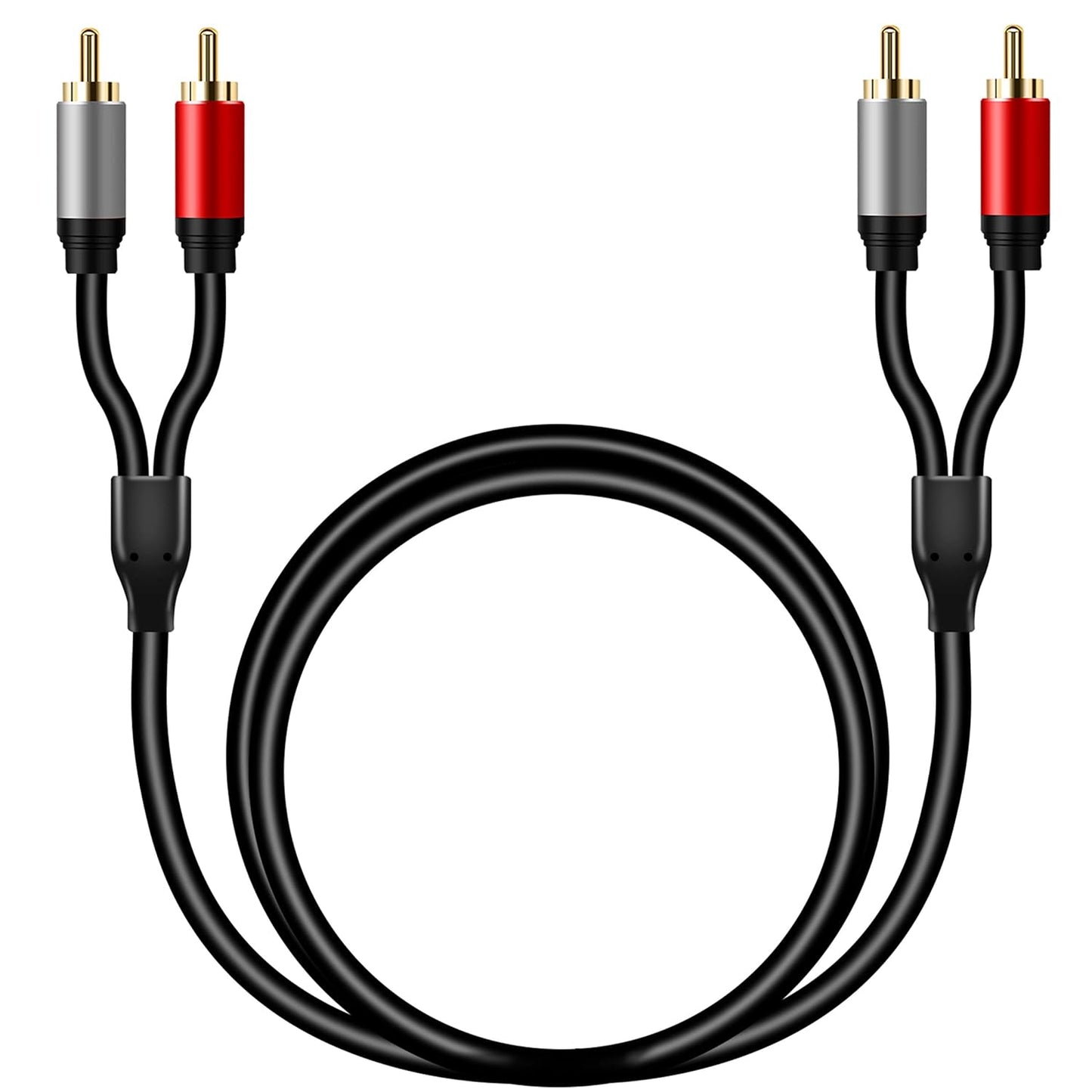 2RCA 2RCA 25Ft, 2 2 (25Ft/8M) Tan QY to Cable Gold-Plated RCA Male to RCA Male Stereo Audio Cable for Home Theater