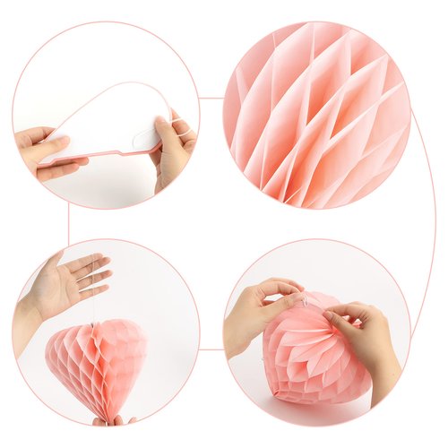 JOYIN 31 Pcs Valentines Day Swirl String Cutout,Decoration Kit with Banner, Garland, Foil Swirls, Hanging Swirls with Heart Pendant,Heart Honeycombs for Valentines Party, Wedding ,Anniversary