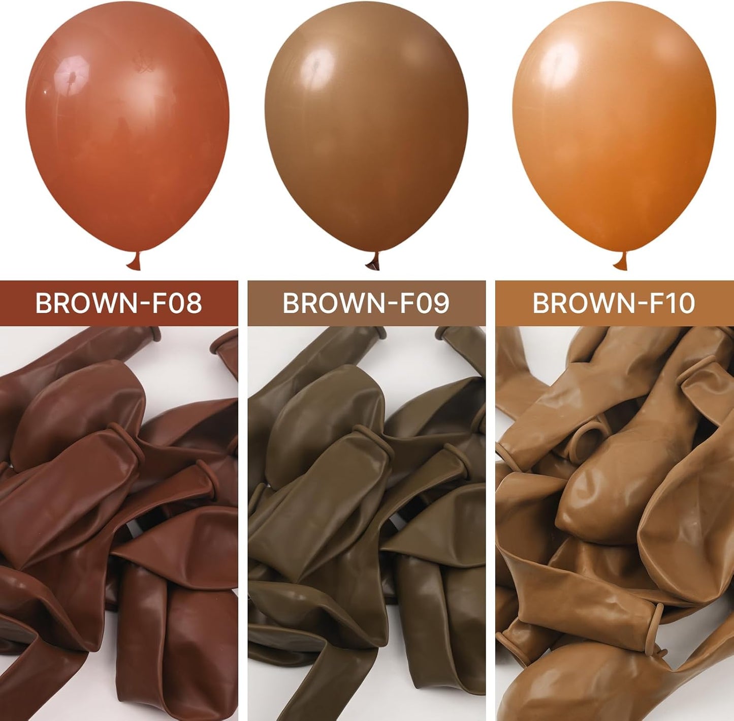 PartyWoo Brown Balloons - 100 Pcs Boho Neutral Coffee Balloon Arch Kit | 18", 12", 10", 5" Sizes for Weddings & Parties