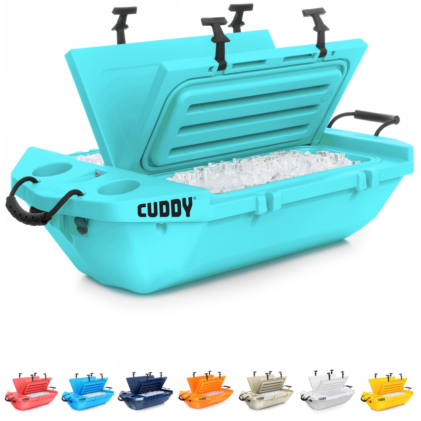 Cuddy Floating Cooler and Dry Storage Vessel for Land & Water – 40QT– Great for River, Beach, Kayak, Pool, & Lake - Seafoam
