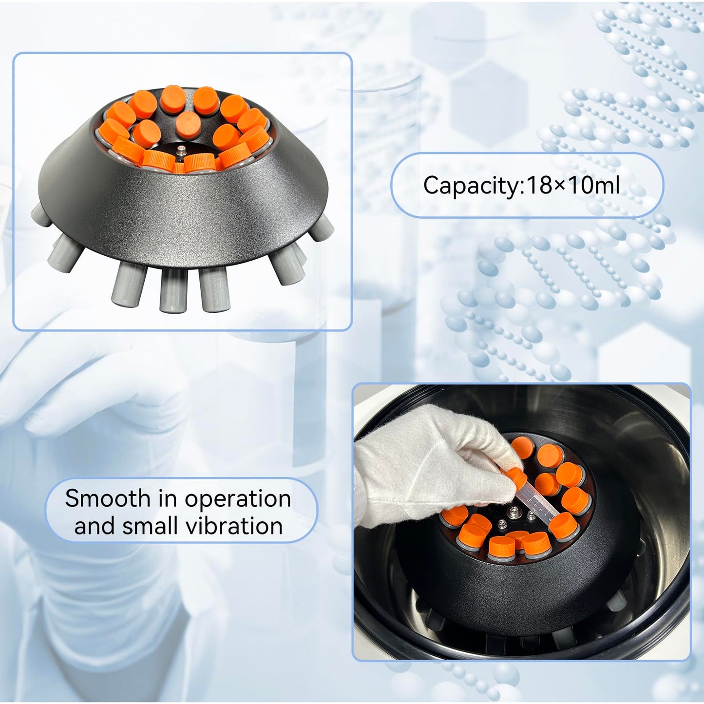 NANBEI Lab Benchtop Centrifuge Machine Capacity（18 x 10ml）
