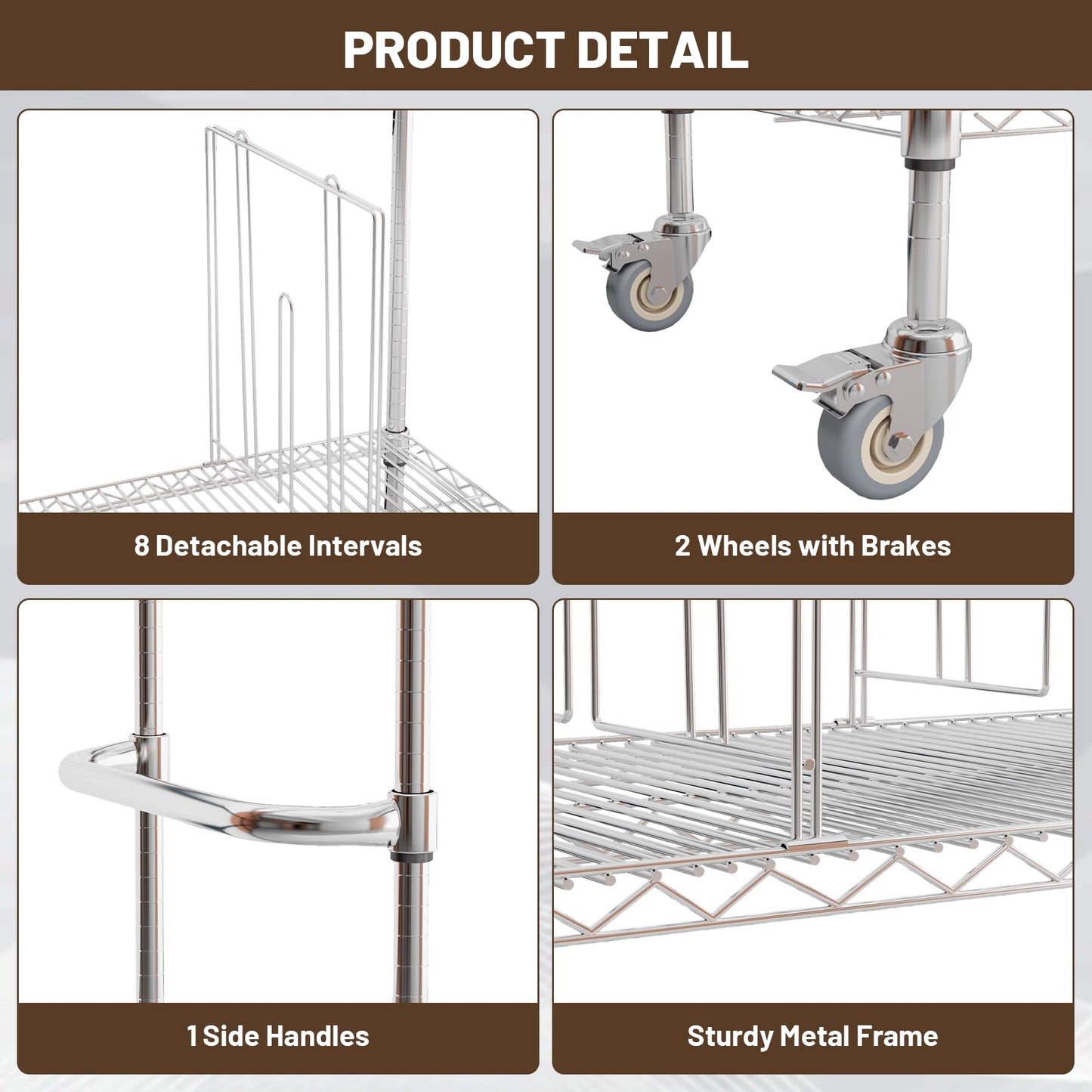 biosplot Wire Carton Cart, 2-Tier Carton Stand Unit, 60" x 18" x 69",400 Lb. Capacity, Portable Storage Rack with Wheels & Dividers, Metal Cardboard Box Rack for Home Supermarket Warehouse Commercial