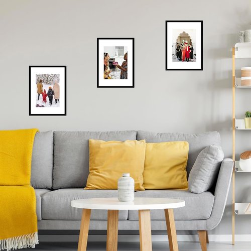 JCJMY A3 Black Picture Frame - Versatile Display for 8.3x11.7 with Mat or 11.7x16.5 Without Mat