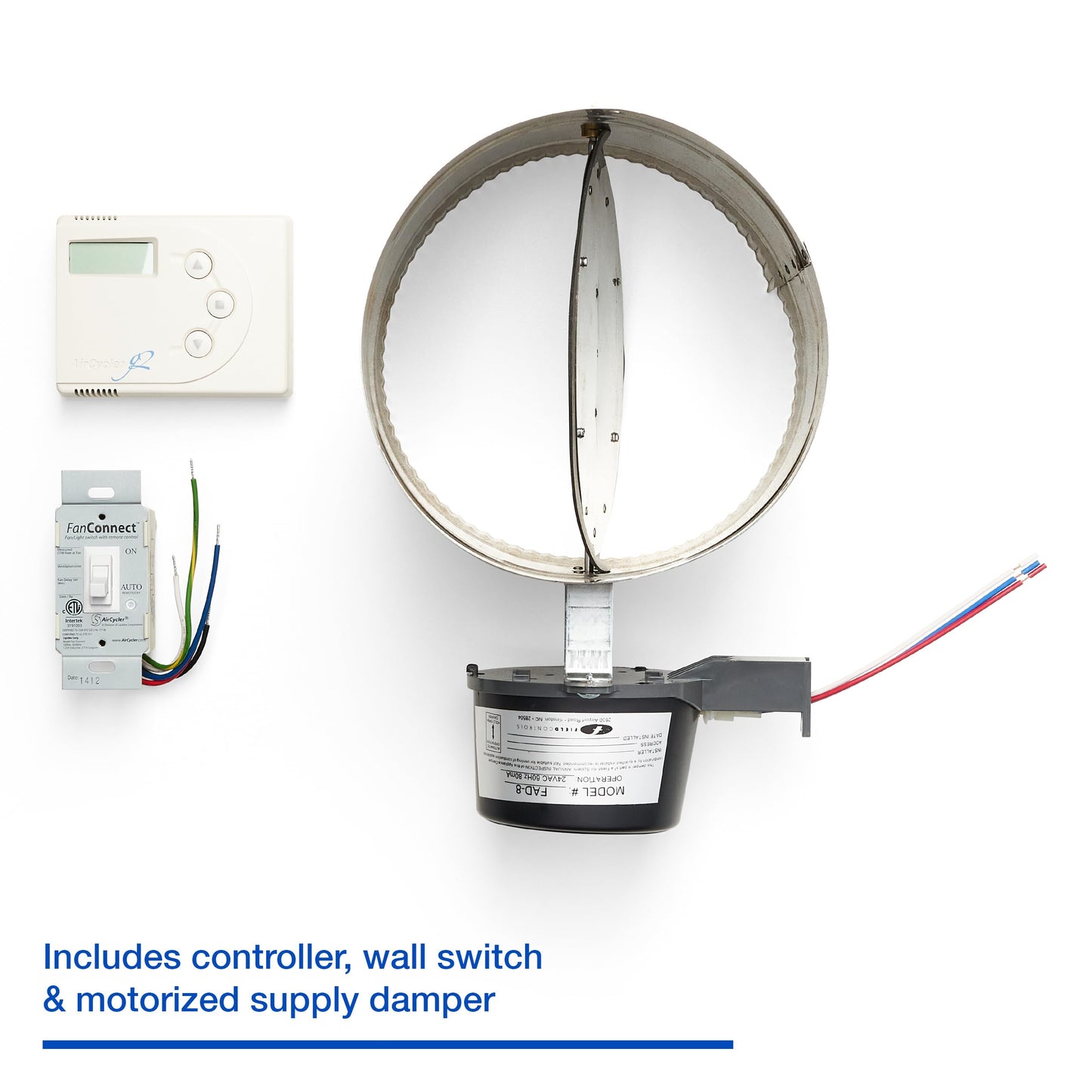 Panasonic SelectCycler Whole House Ventilation System with Controller, Supply Damper & Wall Switch, 8" Duct, SACG2K-08