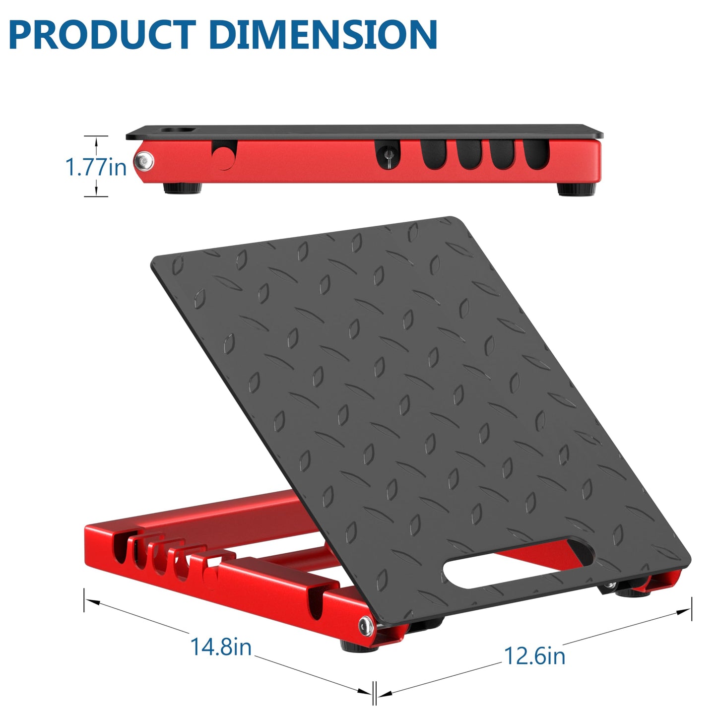 Rumoid Slant Board for Calf Stretching, Heavy Duty Steel Calf Stretcher, 5-Level Adjustable Incline Board, 650 lbs Weight Capacity for Ankle Foot Knee Pain Relief, Physical Therapy & Plantar Fasciitis