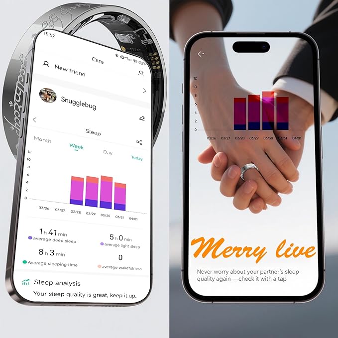 Ultra Smart Ring for Women Men,Health Fitness Tracker with Sleep/Blood Pressure/Oxygen Monitoring, Heart Rate & Activity Tracking,IP68 Waterproof, 5+Day Battery,No Subscription Fee 1-Silver 13