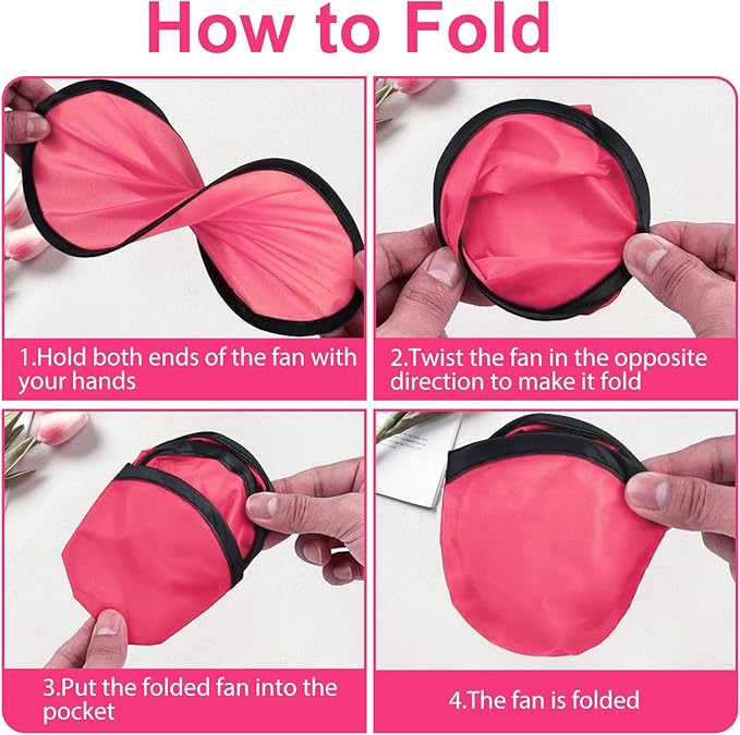 Foldable Flying Disc Fans Set with Bags, 9.8 Inch Black Egde Fabric Beach Flying Disc for Wedding Gift Party Favors Outdoor Activity