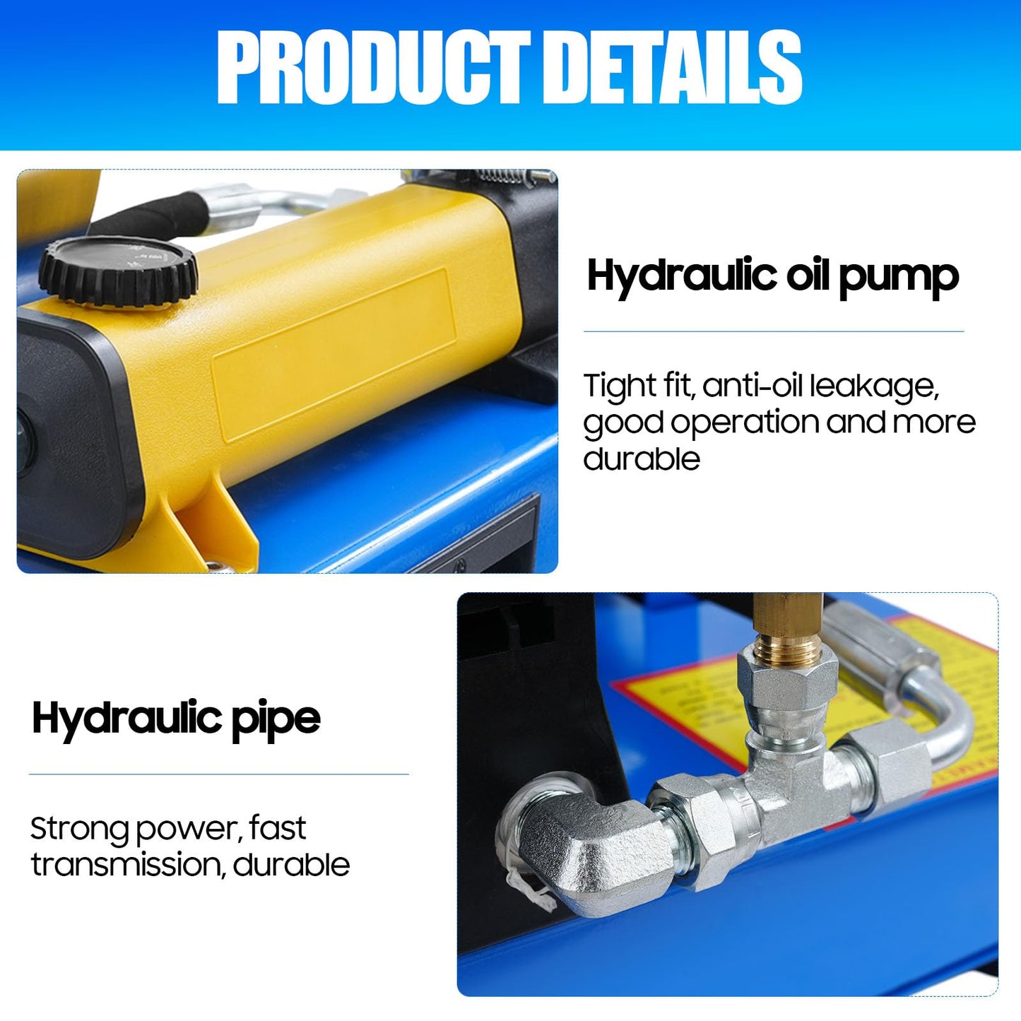 sjcdicnj Hydraulic Hose Crimper with 8 Sets of Dies, High Pressure Hydraulic Hose Crimping Tool, 0.01mm Accuracy, Handheld Hose Crimping Machine for Automotive, Industrial & Plumbing Pipes (Sliver)