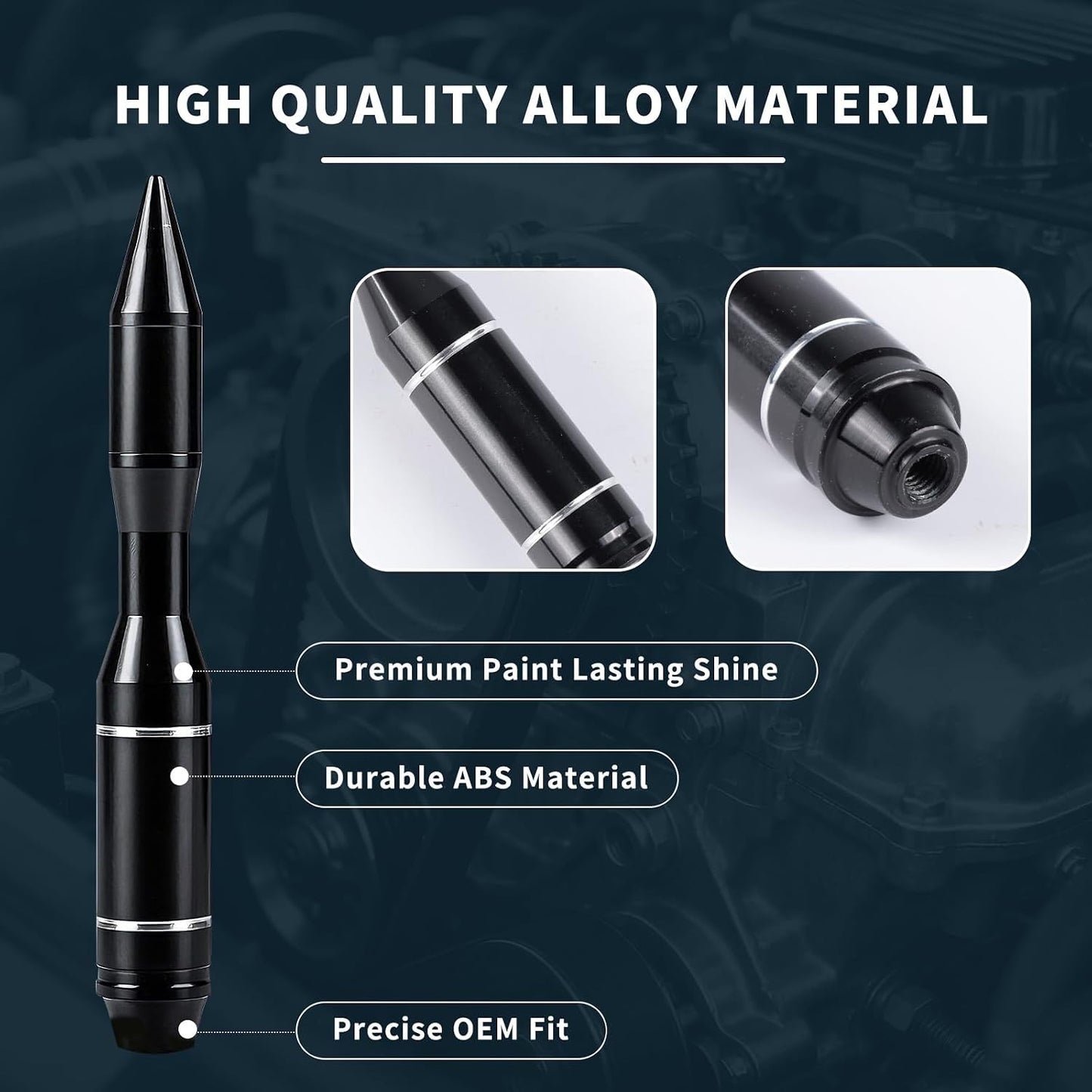SUNEIFU Car Antenna, Short Stubby Bullet Style Mast Replacement, Premium Signal Reception Waterproof Car Stereo Aerial