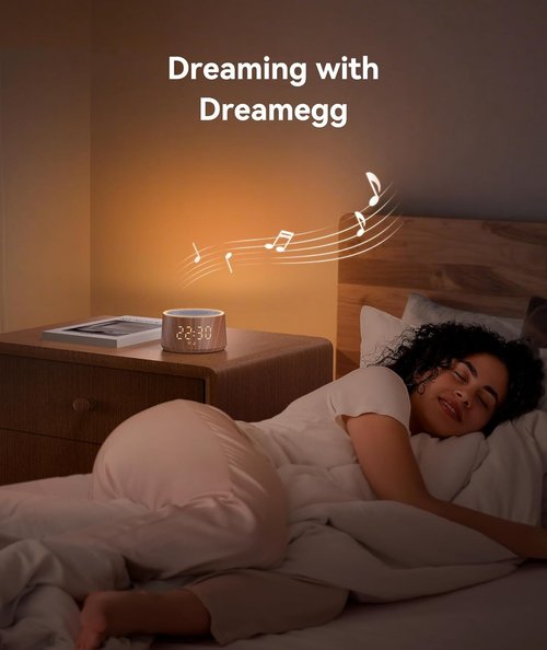 Dreamegg Baby Sound Machine - 25 Soothing Sounds & Dimmable Night Light | Perfect Baby Shower Gift