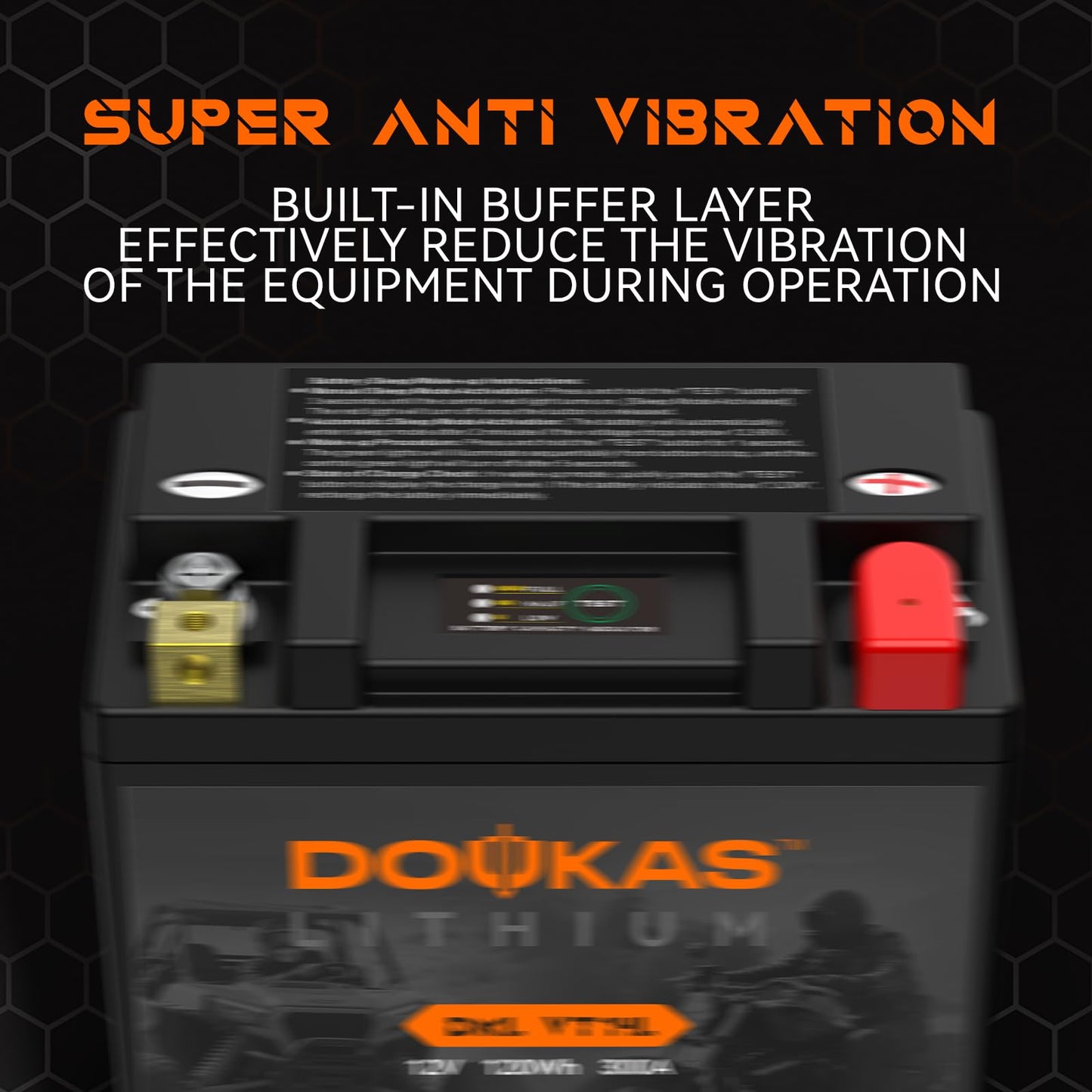 DOUKAS DKL VT14L 10Ah LiFePO4 Lithium Motorcycle Battery, High CCA Replacement for YTX14L-BS, Heavy Duty Powersport Battery Designed for Harley Davidson & Large Displacement Cruisers, Powersports