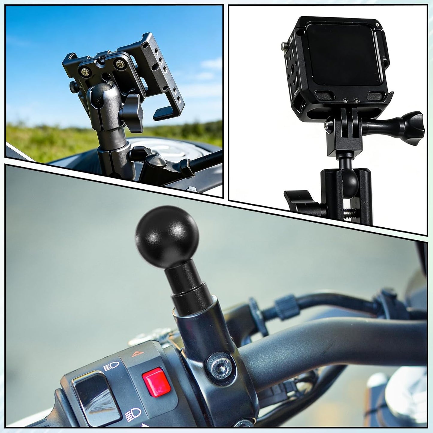 SynHHergyx 17mm Aluminum Alloy Ball Mount Adapter Ball Mount for Action Camera & Camcorder Compatible with Mounts B