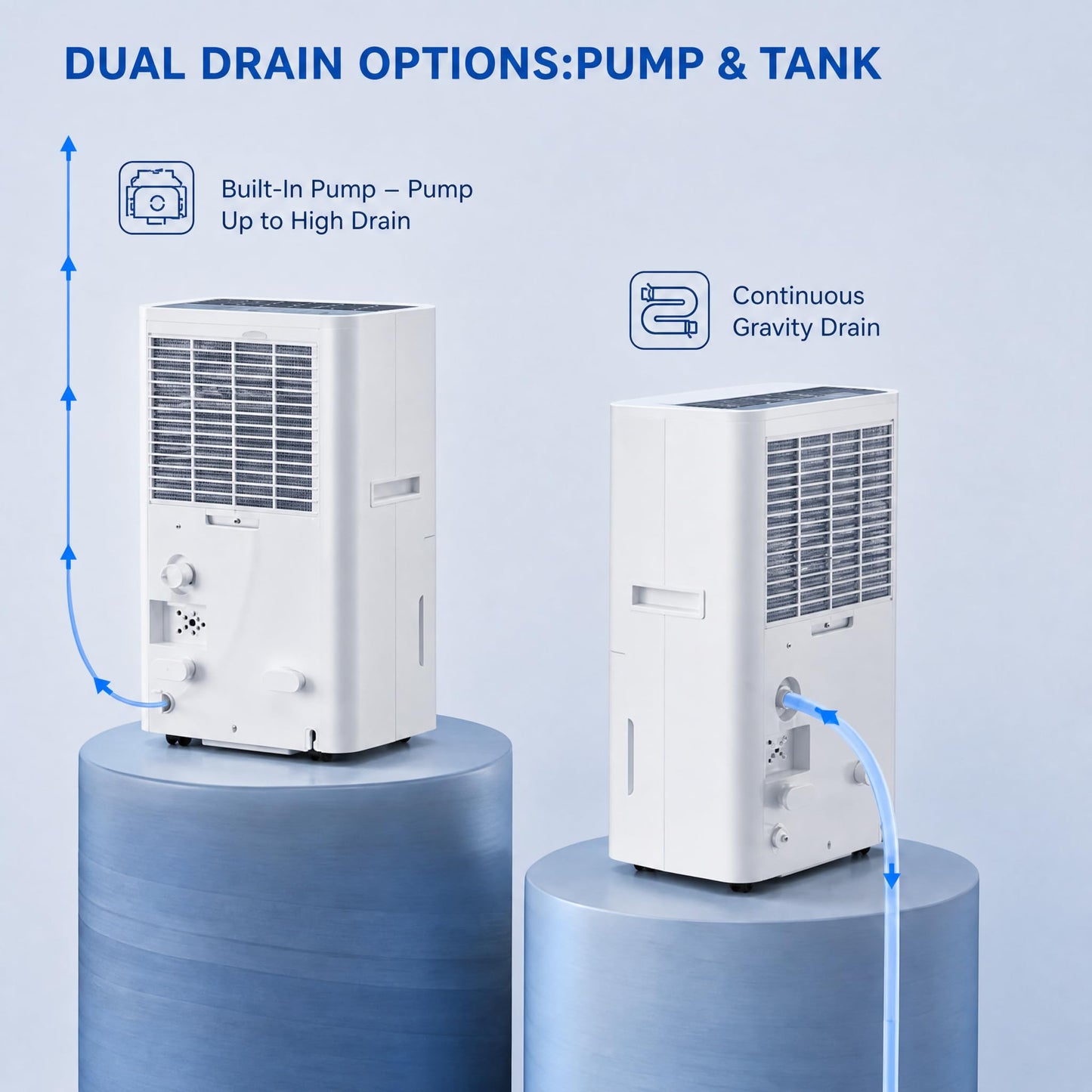 150 Pint Dehumidifier for Basement with Pump,Commercial Dehumidifier with Drain Hose for Home,Industrial and Large Rooms up to 7000 Sq.Ft Quiet, 2.1 Gal Tank, 3 Modes & 2 Fan Speeds