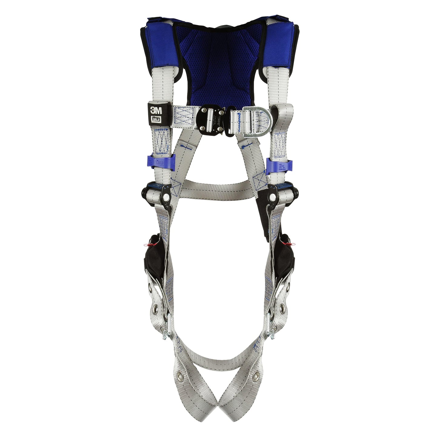 3M DBI-SALA ExoFit X100 Comfort Vest Climbing Harness Fall Protection, OSHA, ANSI, Front and Back D-Rings, Tongue Buckle Leg Straps, Quick Connect Chest Buckle, Zinc Plated Steel, 1401117, Large