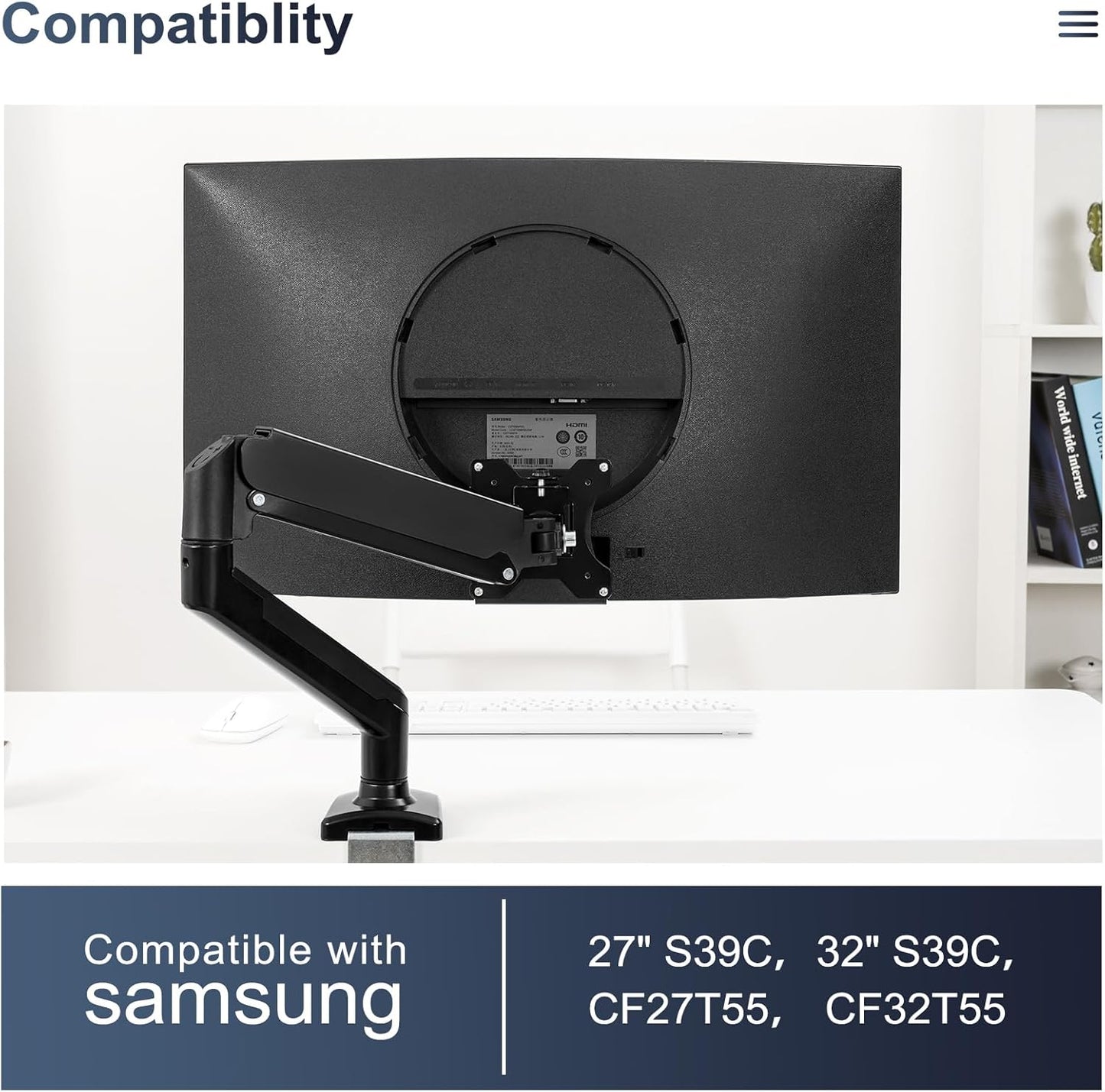 JUNBOMAOYI CF27T55 CF32T55 32" S39C 27" S39C 27" 32" T55 S39C 100 100mm 75 75mm Monitor Arm/Mount VESA Bracket Adapter