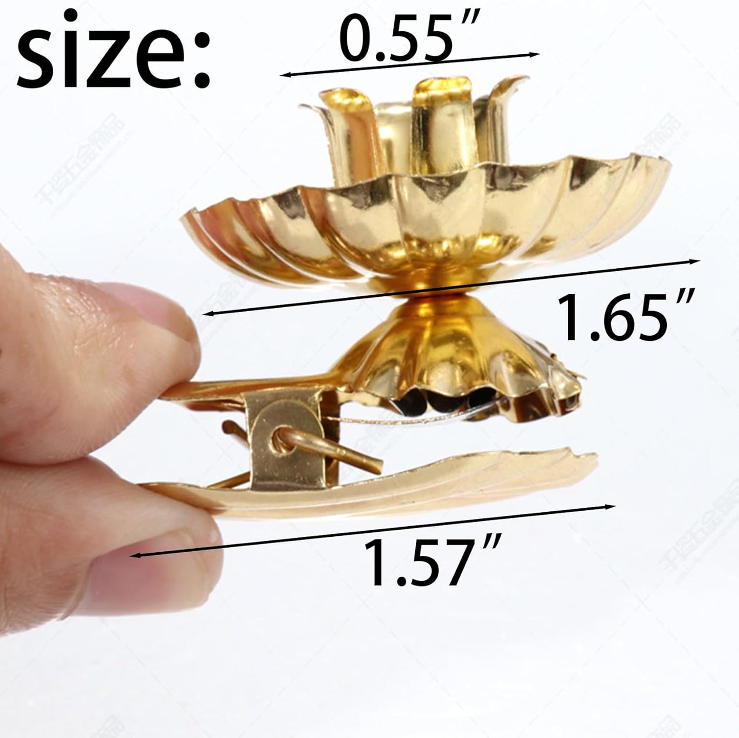 Skiennix Gold Flower-Shaped Candle Holders - 20PCS Clip-On Design for Christmas & Special Events