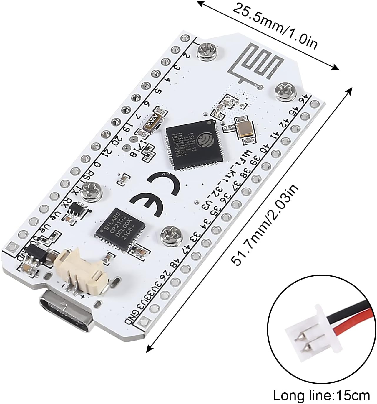 AITIAO 2PCS ESP32 V3 ESP-32 0.96 Inch CP2012 ESP8266 OLED WiFi Kit Type-C Blue OLED Display WiFi+Bluetooth Internet