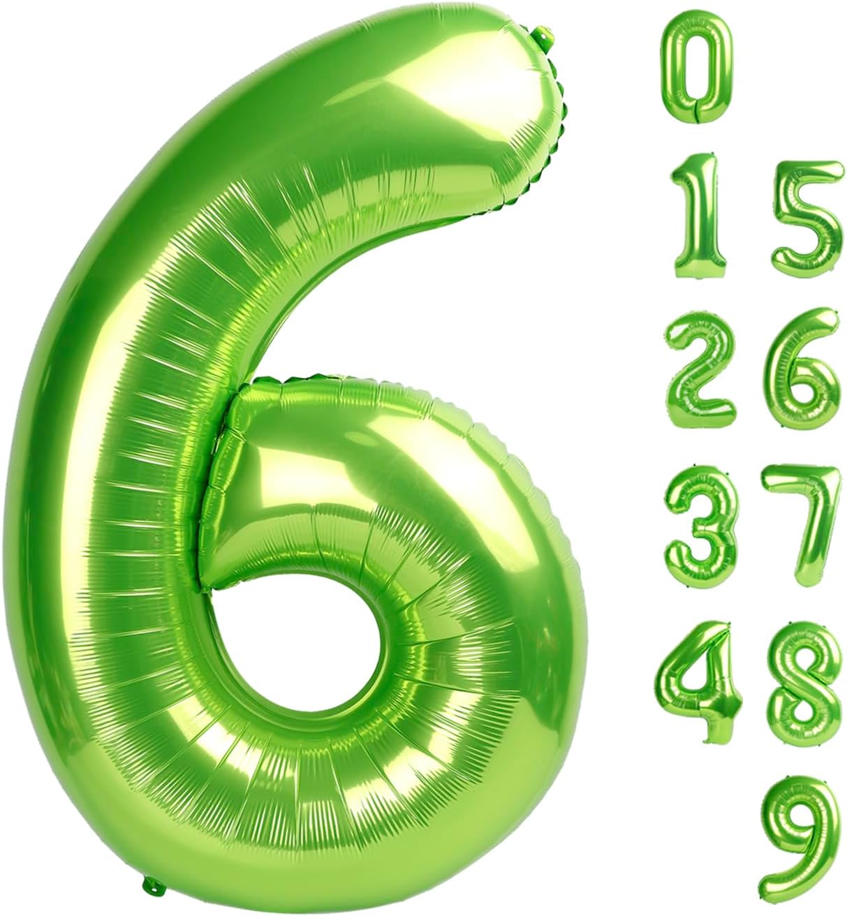 Number 6 Balloon by [Brand Name] - 40 Inch Light Green Birthday Decoration for Boys & Girls