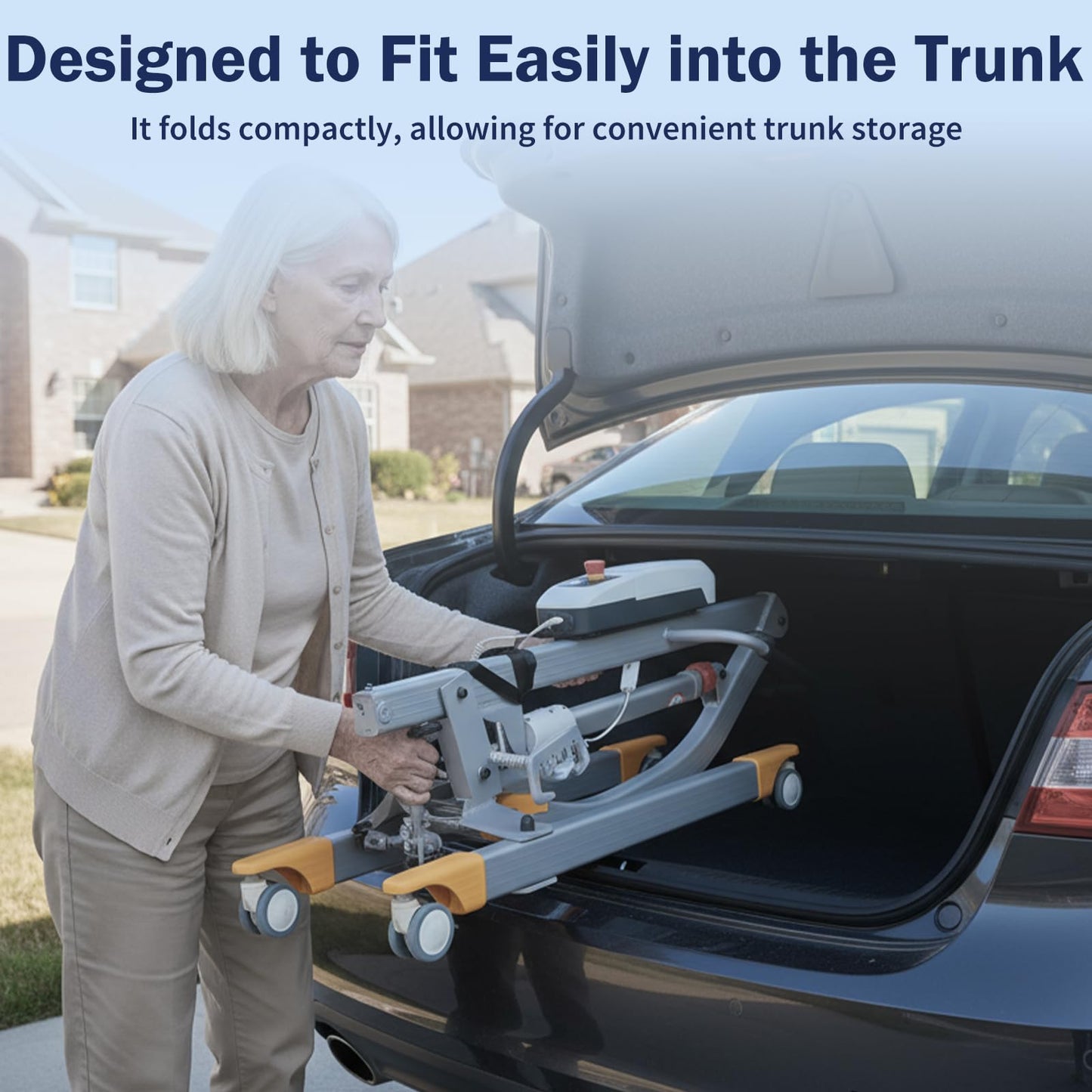 Aluminum Electric Patient Lift for Home, Lightweight Premium 450lbs Patient Lift | Folding Body Transfer Lift for Car | Upgraded Version