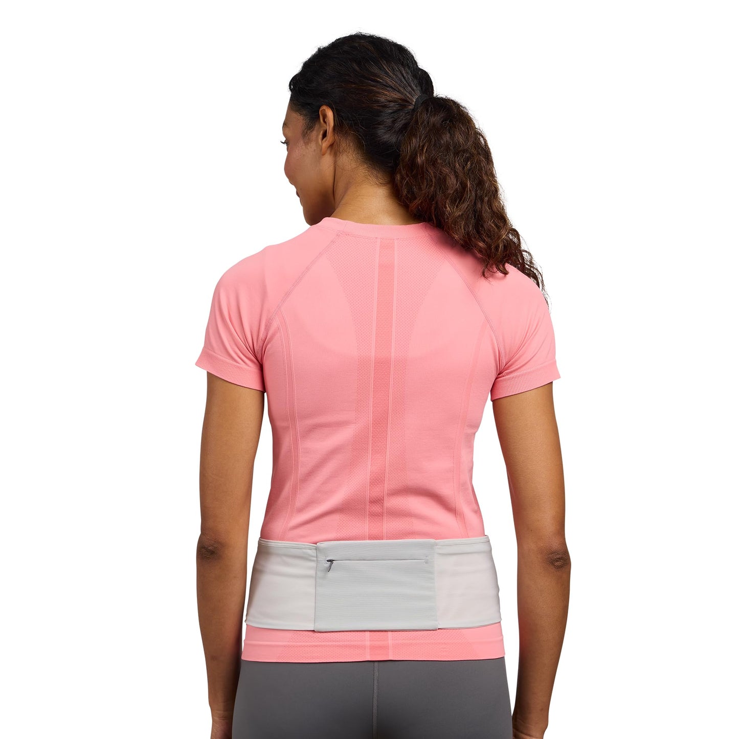 Nathan Zipster Max Running Belt, Running Belts for Women and Men, Bounce-Free Waist Pack with Extra Large Zipper Pocket, Smartphone Storage, Walking, Gym, Hiking - Vapor Grey/Sailor Blue - X-Large