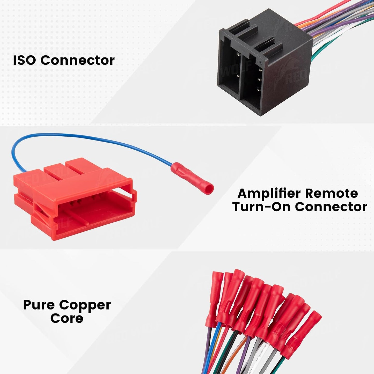 2008-2010 2010-2013 2009-2010 RED WOLF Car ISO Radio Wiring Harness w/Connector Butt for Select Hyundai Elantra Santa