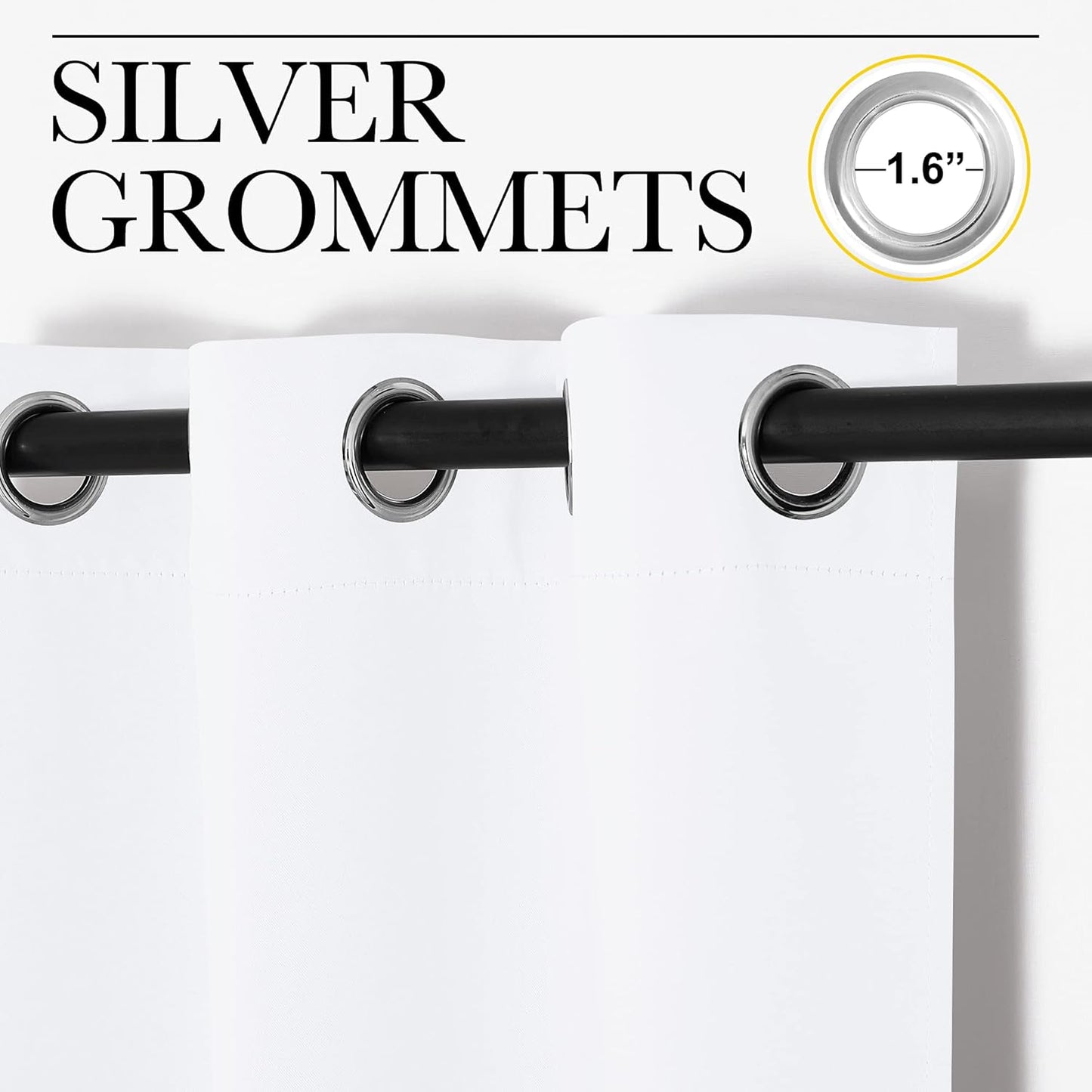 NICETOWN White Lightweight Curtain Panels - Non-Blackout Drapes for Bedroom & Dining Room | 42" W x 48" L (Set of 2)