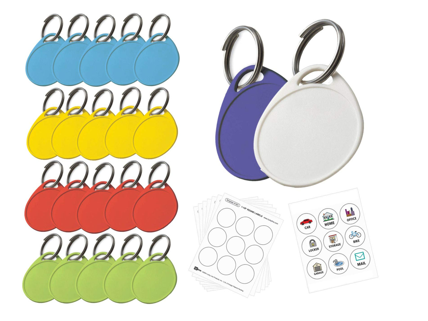 Lucky Line Round Label-It Plastic Tags, 25 Pack (25029)