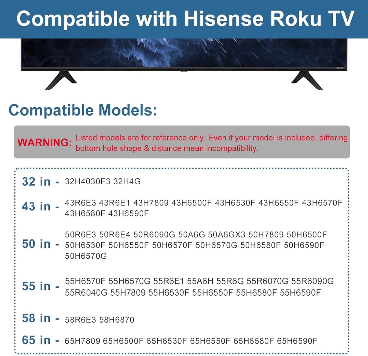 Dinghosen 32H4030F3 43R6E3 50R6E3 50A6G 55H6570 55H6570G 58H6870, TV Stand for Hisense TV Legs, TV Stand Legs