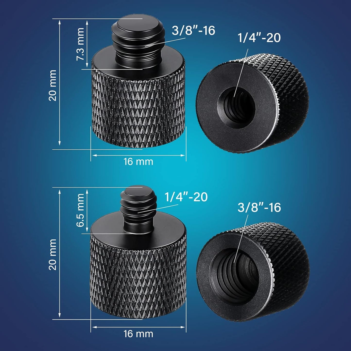 Moxweyeni 8 1/4 3/8 3/8 1/4 Pcs to & to Camera Tripod Adapter Male to Female Screw Camera Screw Adapter for Mount